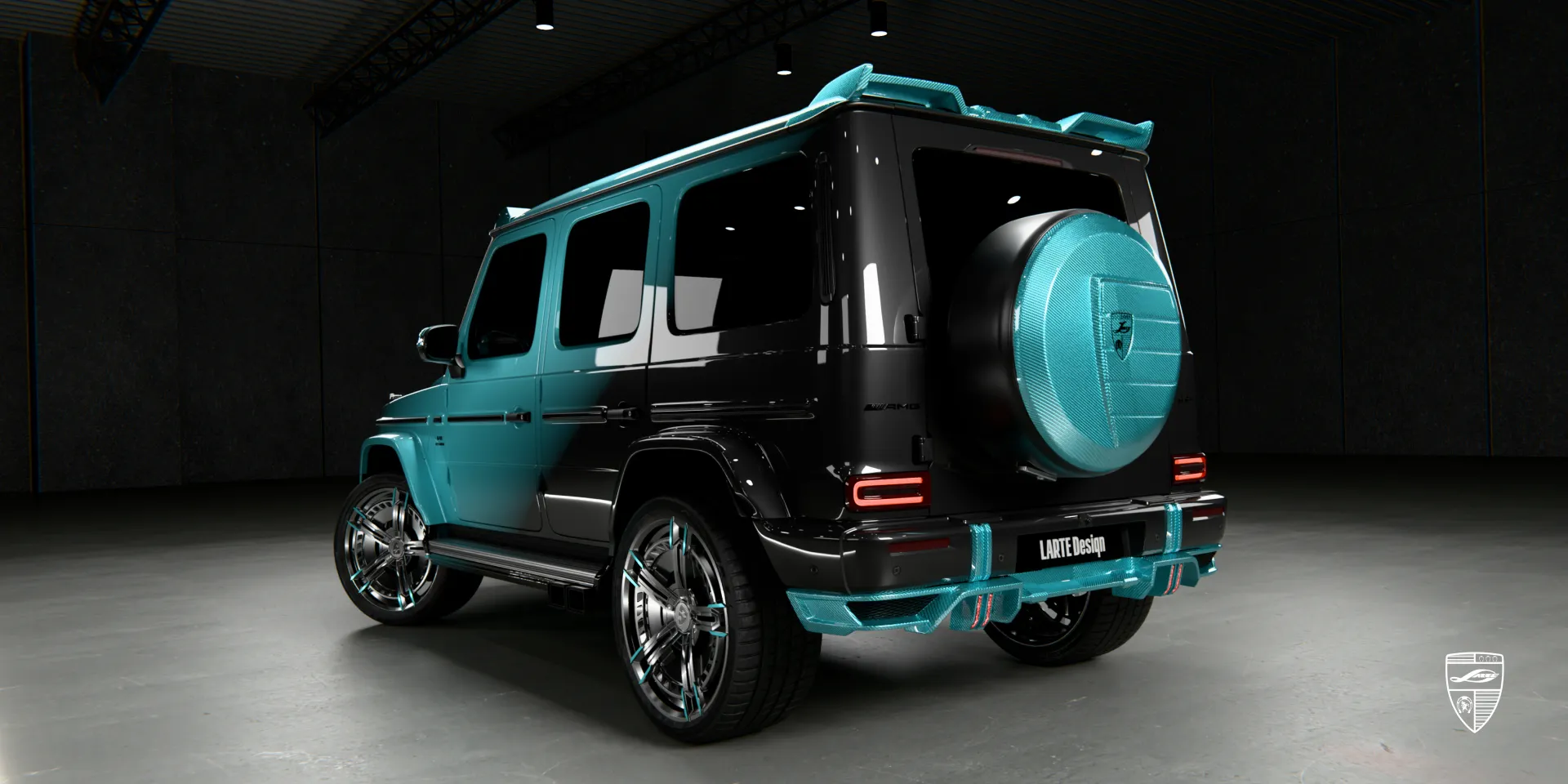 Рестайлинговый стайлинг‑комплект Mercedes G 63 W463A, вид сзади три четверти