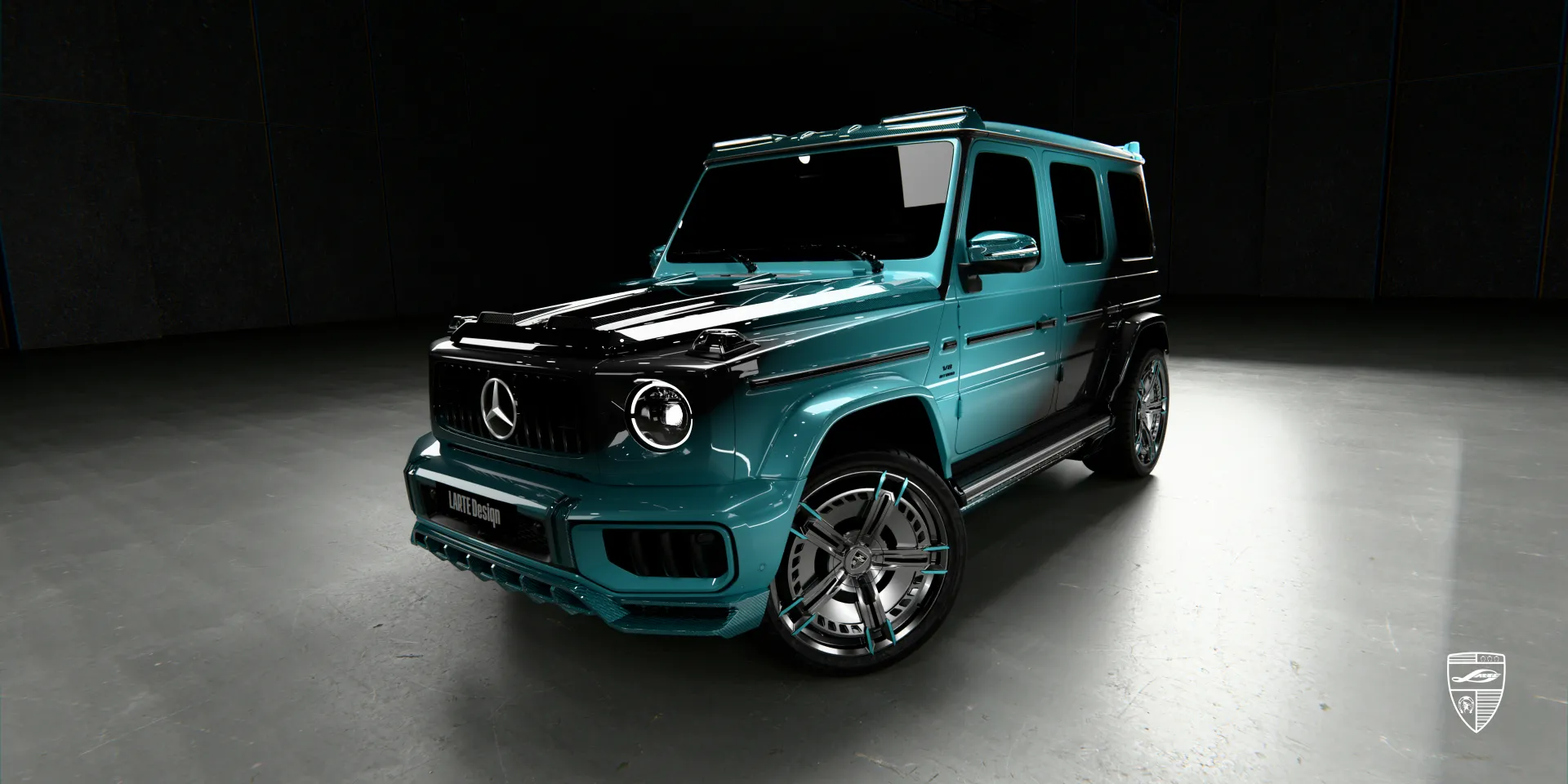 W463A AMG G 63 2026 года с карбоновым обвесом, передний вид с акцентом на новый сплиттер