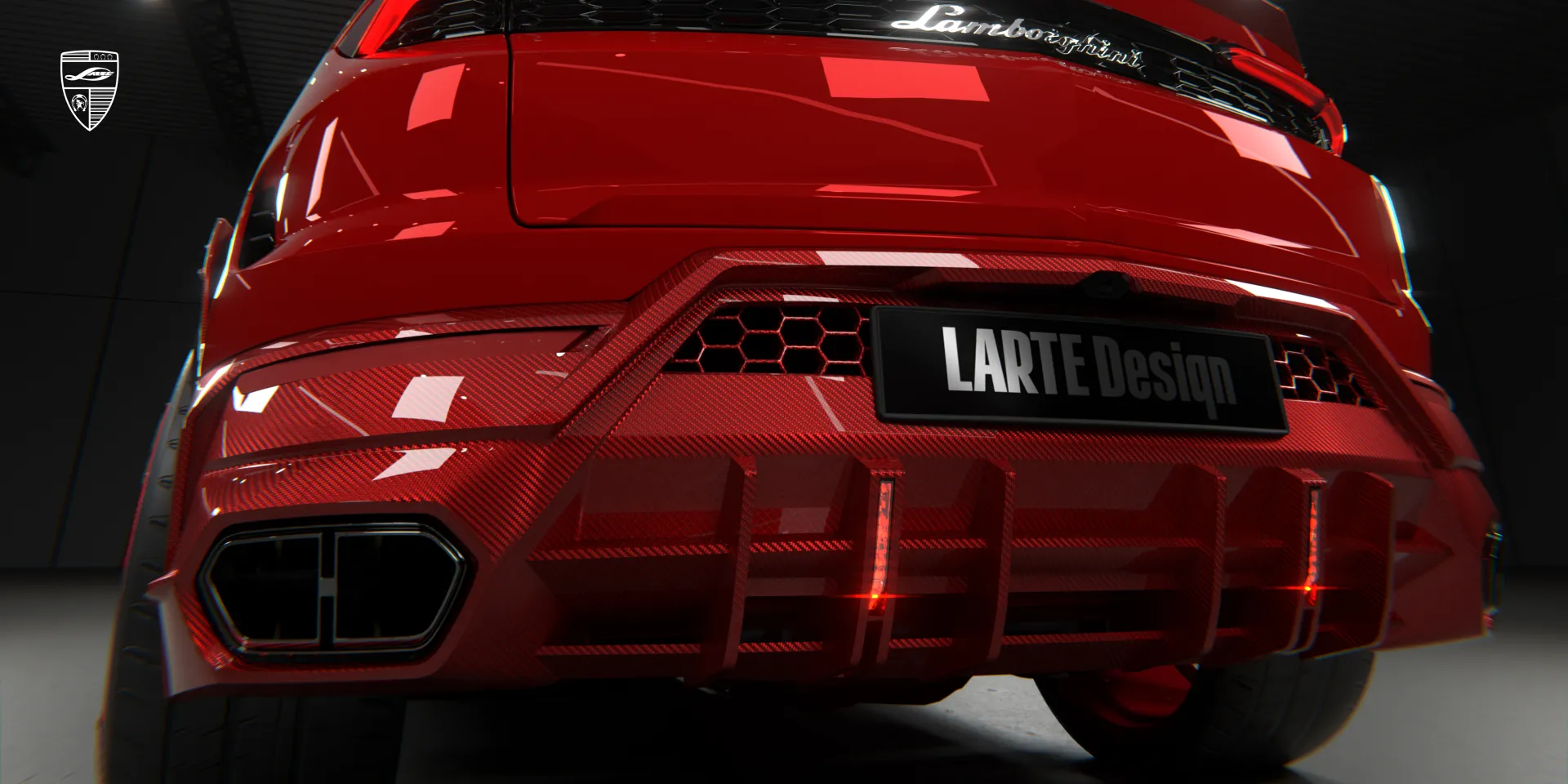 Комплект заднего бампера для Lamborghini Urus SE: подчёркивает спортивный облик задней части авто