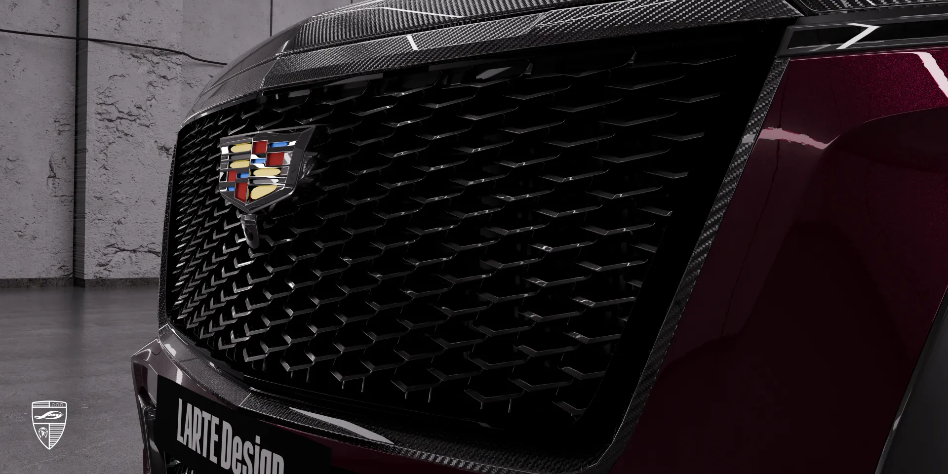 Комплект обвеса Cadillac Escalade‑V ESV Facelift отличается ручной отделкой лакокрасочного покрытия