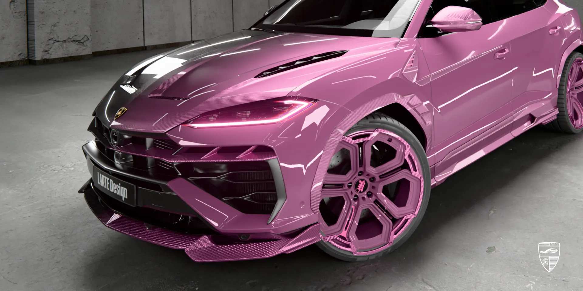 Кастомный стайлинг URUS SE подчёркивает карбоновые боковые юбки и передний спойлер‑губу