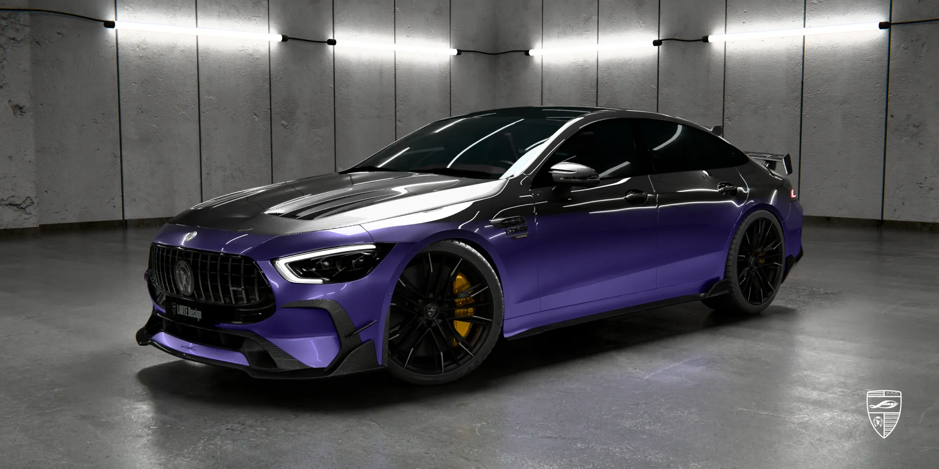 Mercedes GT AMG 63s 2026 года в фиолетовой плёнке – фейслифт и яркий внешний пакет