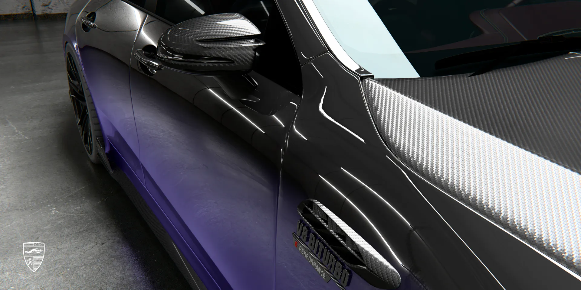 Боковые зеркала из карбона на GT AMG 63 Facelift снижают вес и добавляют современный вид