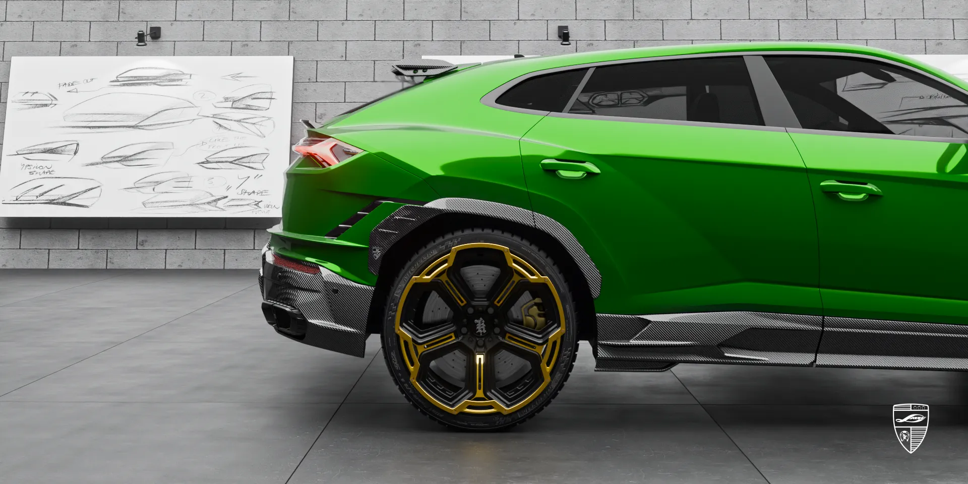 Обвес Largenda для Lamborghini URUS S с ручной доработкой экстерьера
