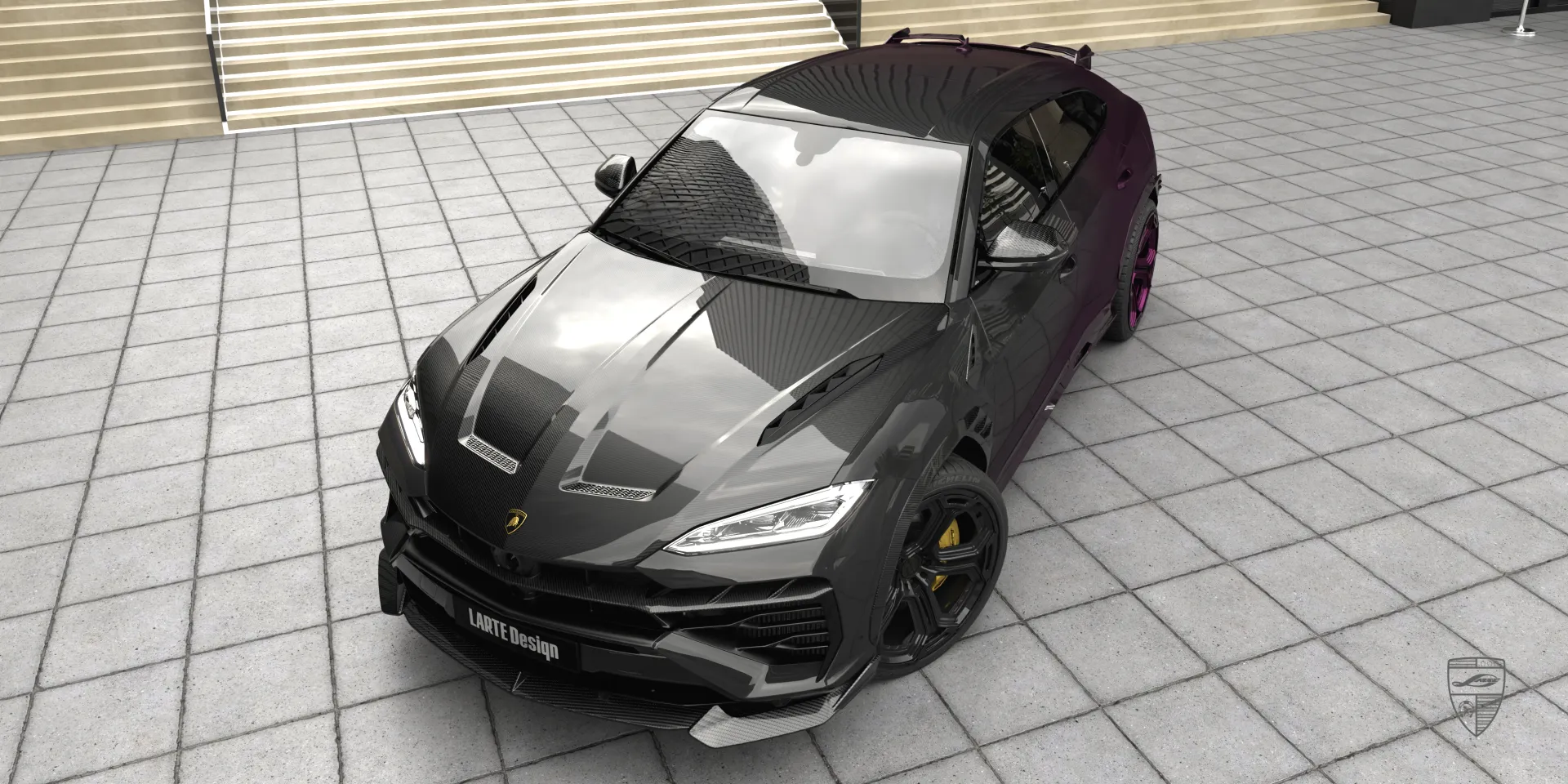 Карбоновый обвес Lamborghini Urus с кастомными аэродинамическими элементами