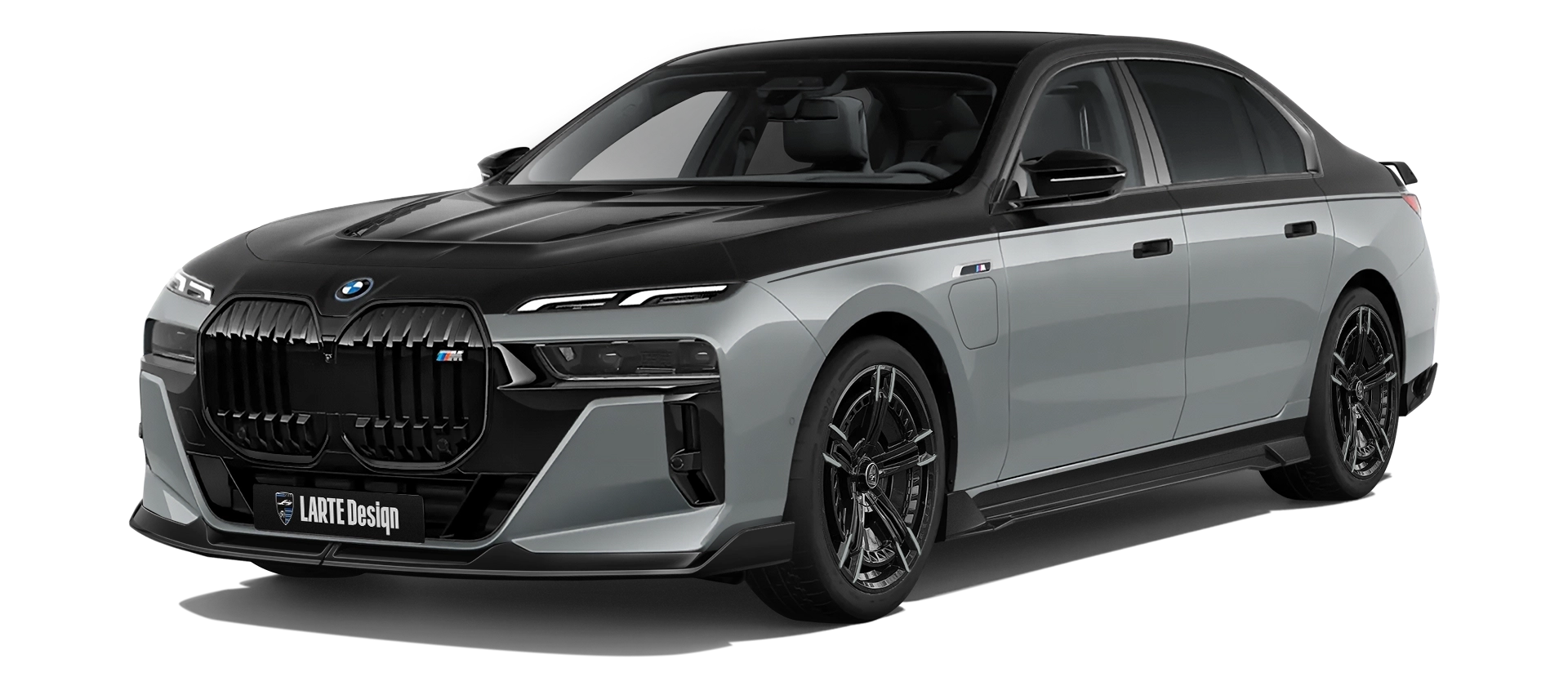 Окрашенный тюнинг-комплект на BMW 7 Series G70 760i Окрашенный тюнинг-комплект на BMW 7 Series G70 760i от LARTE Design