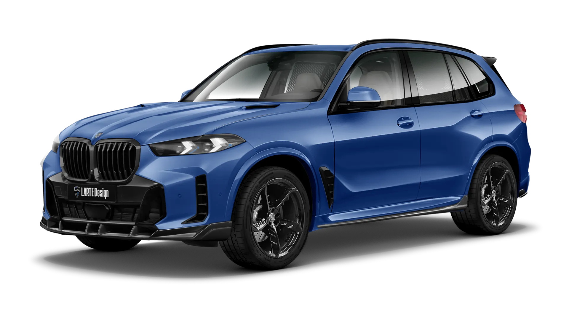 BMW X5 G05 LCI 2023 - 2026 в цвете Marina Bay Blue с кастомным обвесом