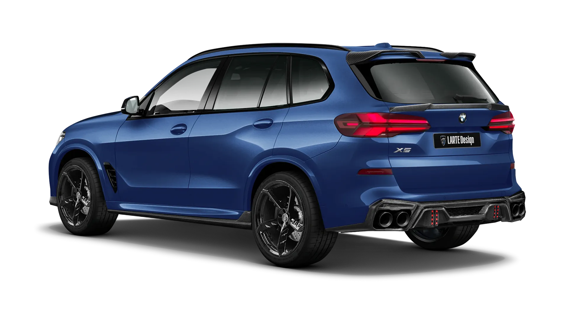 BMW X5 G05 LCI 2023 - 2026 в цвете Marina Bay Blue с карбоновым тюнингом