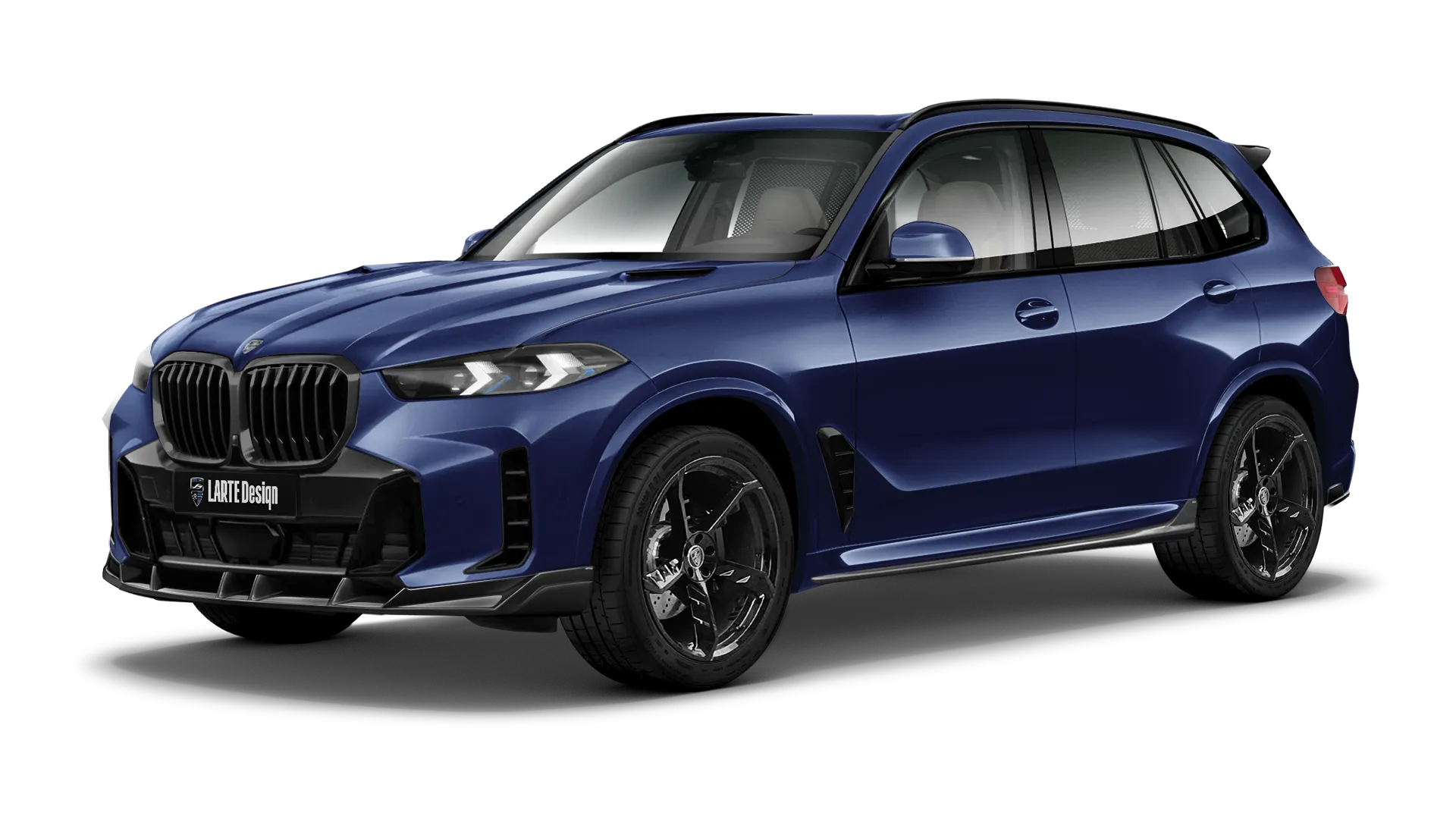 BMW X5 G05 LCI 2023 - 2026 в цвете Tanzanite Blue с кастомным обвесом