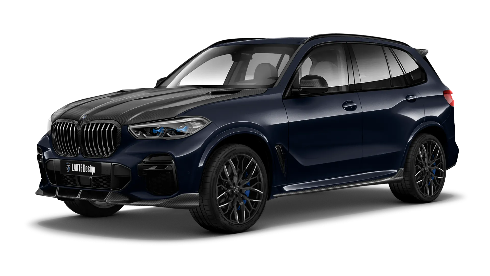 BMW X5 G05 2019 - 2023 в цвете Carbon Black с карбоновым обвесом