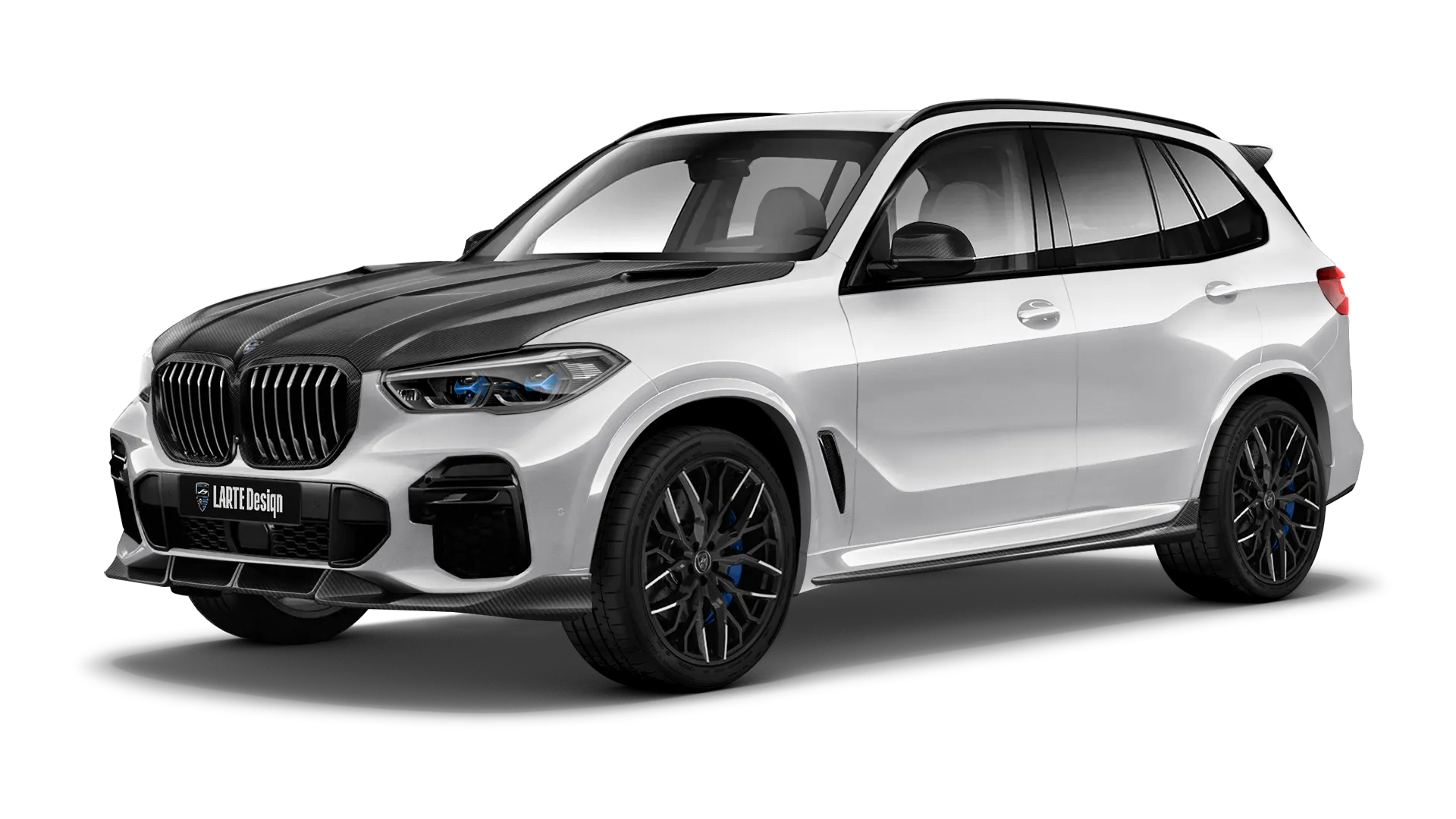 BMW X5 G05 2019 - 2023 в цвете Mineral White с карбоновым обвесом