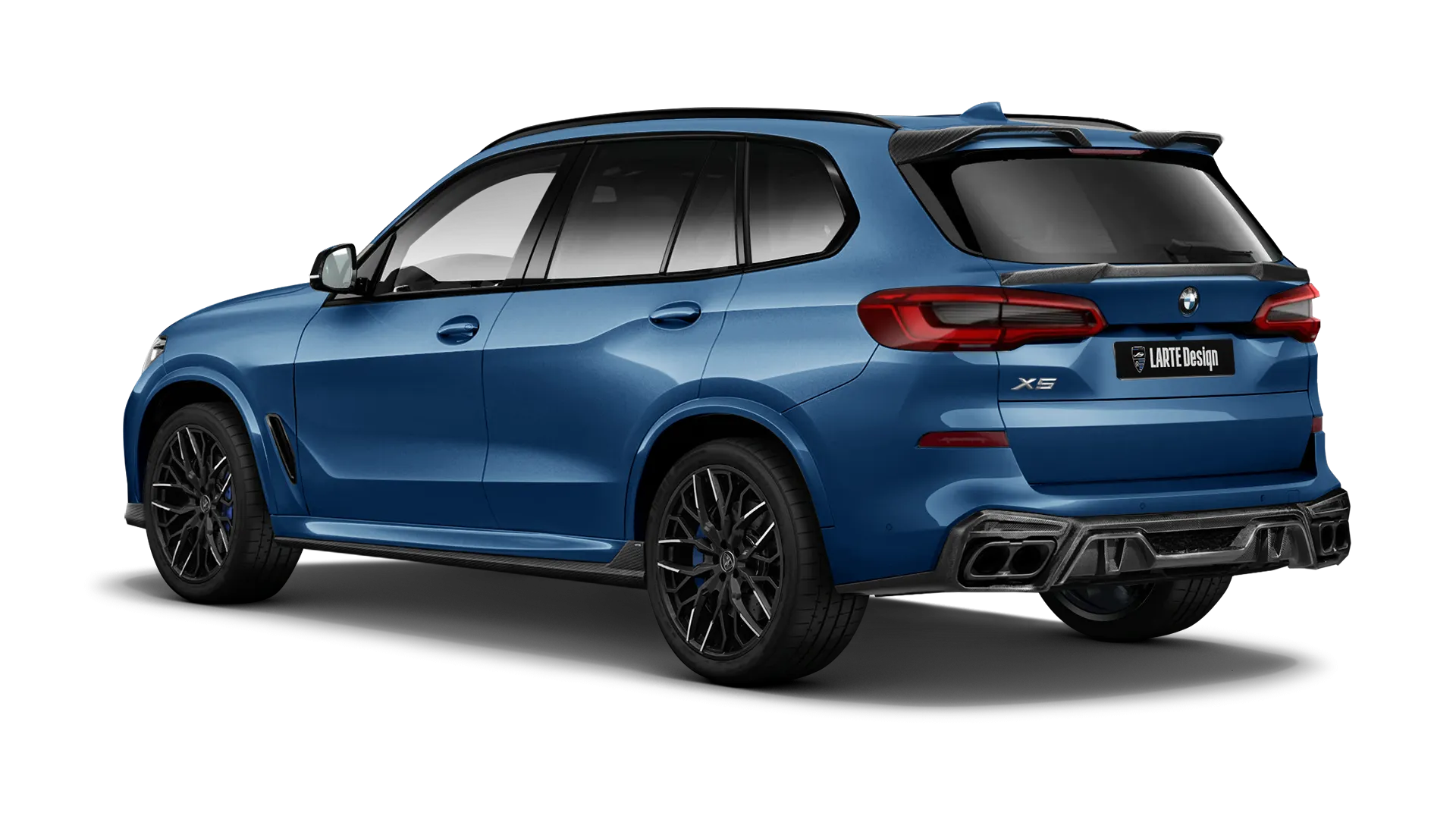 BMW X5 G05 2019 - 2023 в цвете Phytonic Blue с карбоновым тюнингом
