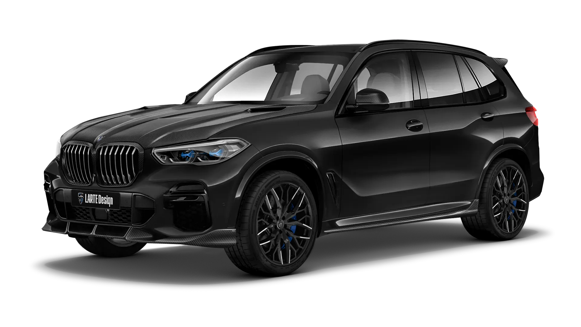BMW X5 G05 2019 - 2023 в цвете Sapphire Black с карбоновым обвесом