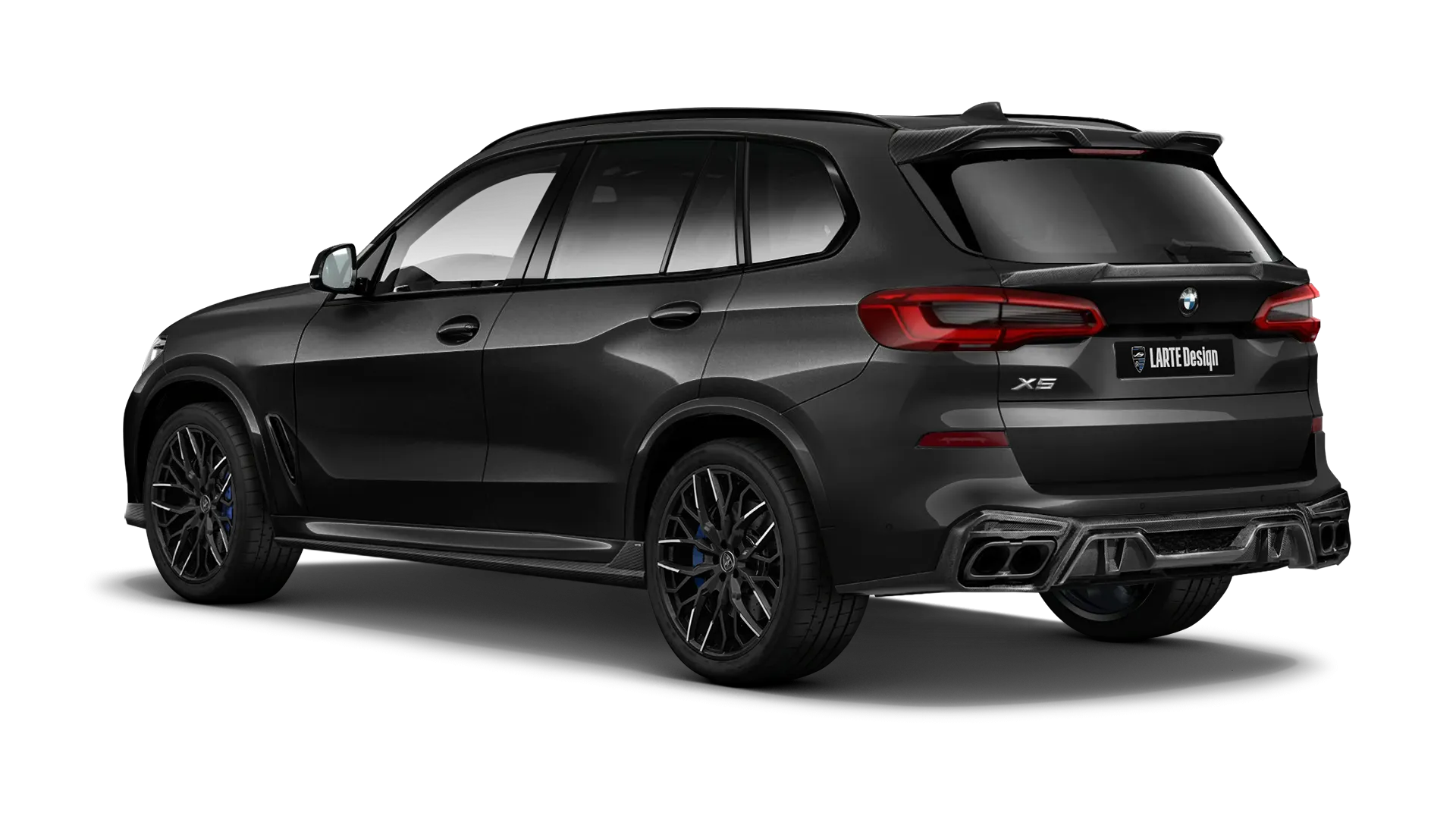 BMW X5 G05 2019 - 2023 в цвете Sapphire Black с карбоновым тюнингом