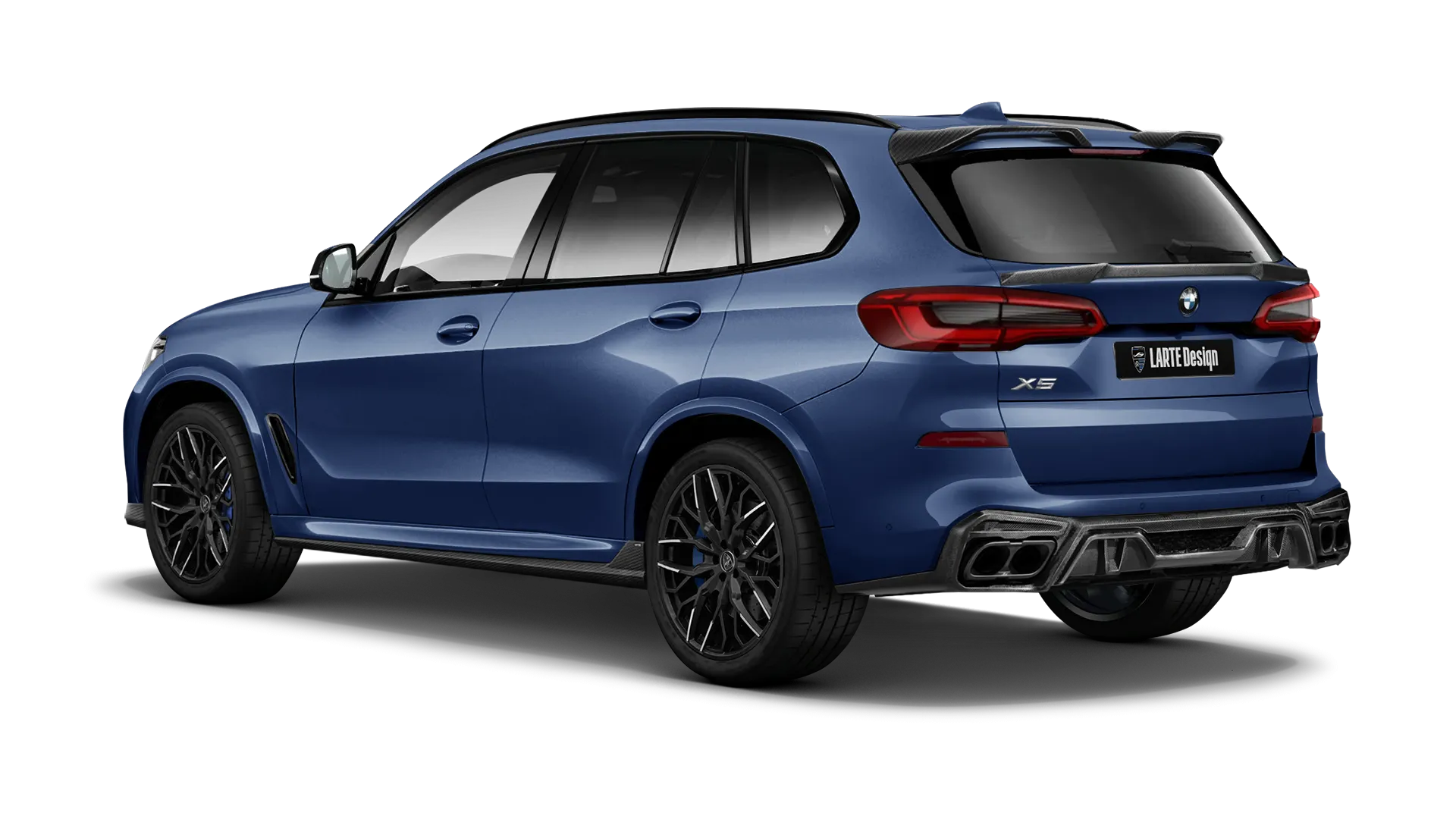 BMW X5 G05 2019 - 2023 в цвете Tanzanite Blue с карбоновым тюнингом