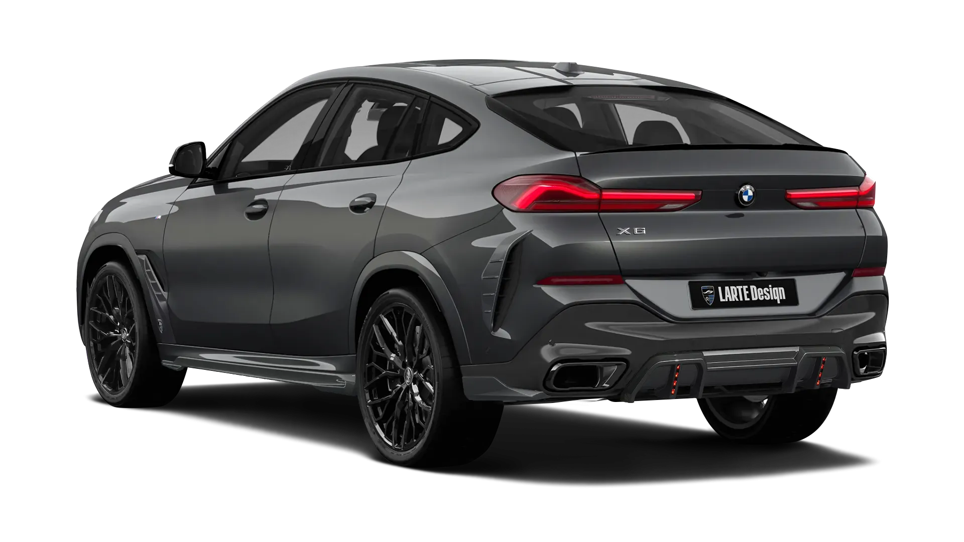 BMW X6 G06 LCI III Facelift в цвете Dravit Grey с кастомным тюнингом