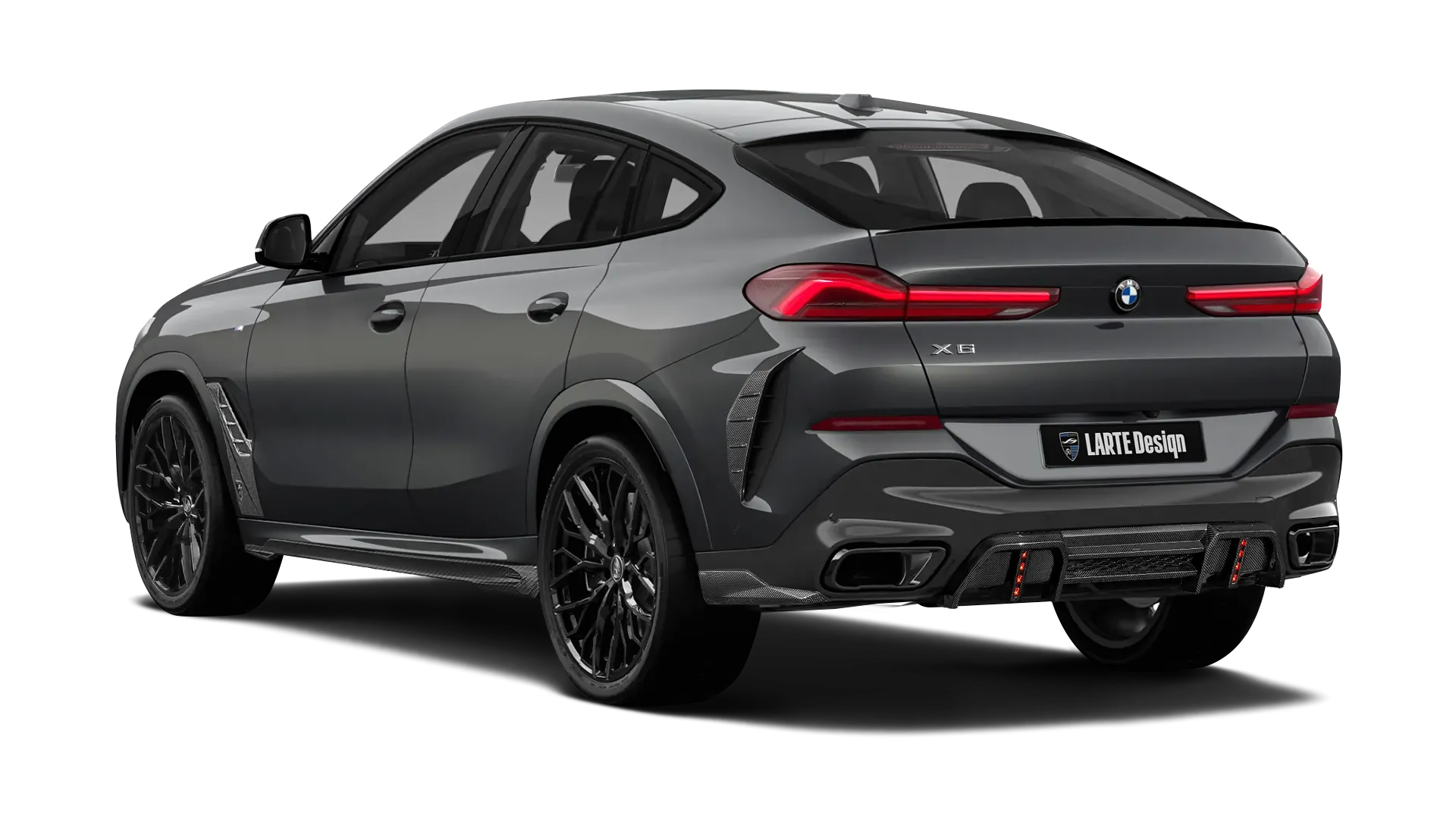 BMW X6 G06 LCI III Facelift в цвете Dravit Grey с карбоновым тюнингом