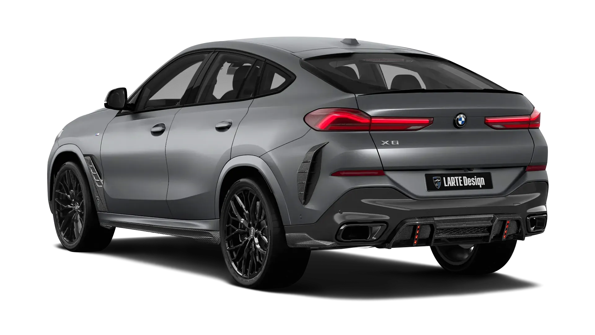 BMW X6 G06 LCI III Facelift в цвете Frozen Grey с карбоновым тюнингом