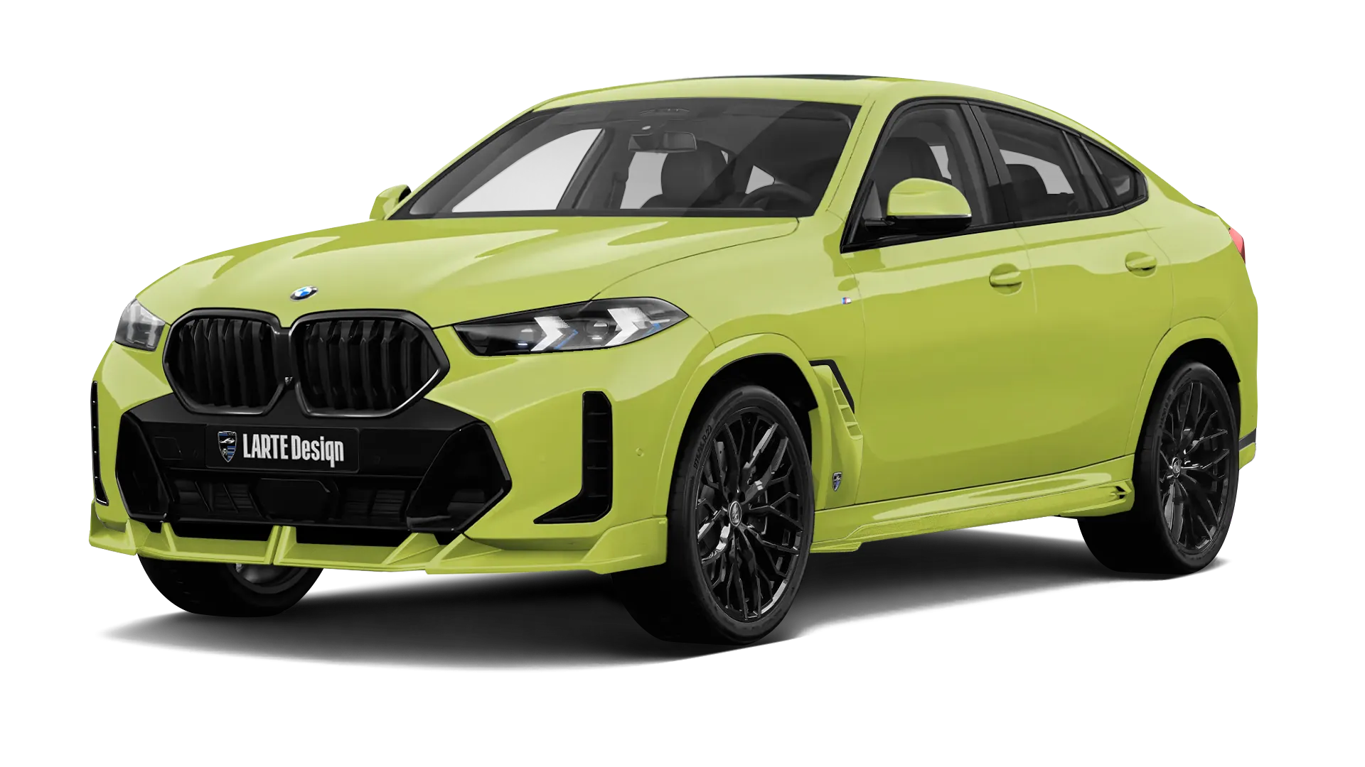 BMW X6 G06 LCI III Facelift в цвете Saõ Paulo Yellow с кастомным обвесом