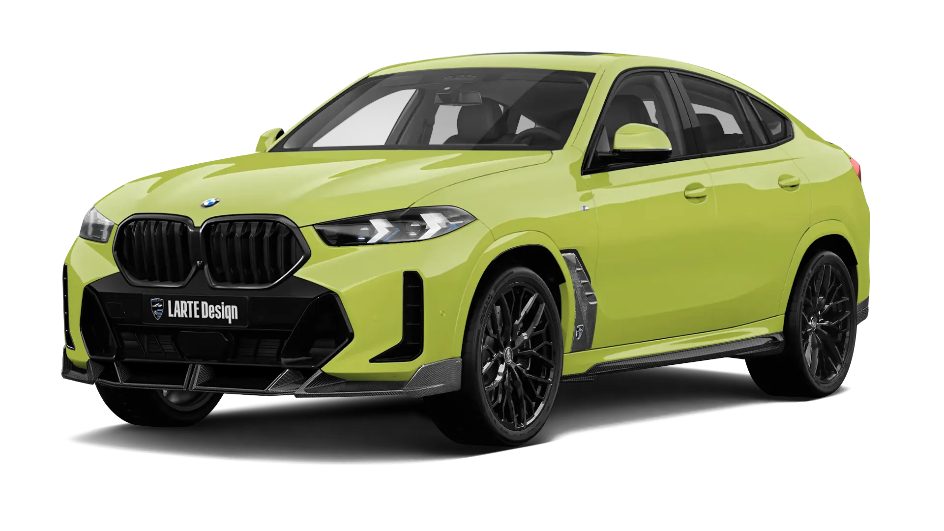 BMW X6 G06 LCI III Facelift в цвете Saõ Paulo Yellow с карбоновым обвесом