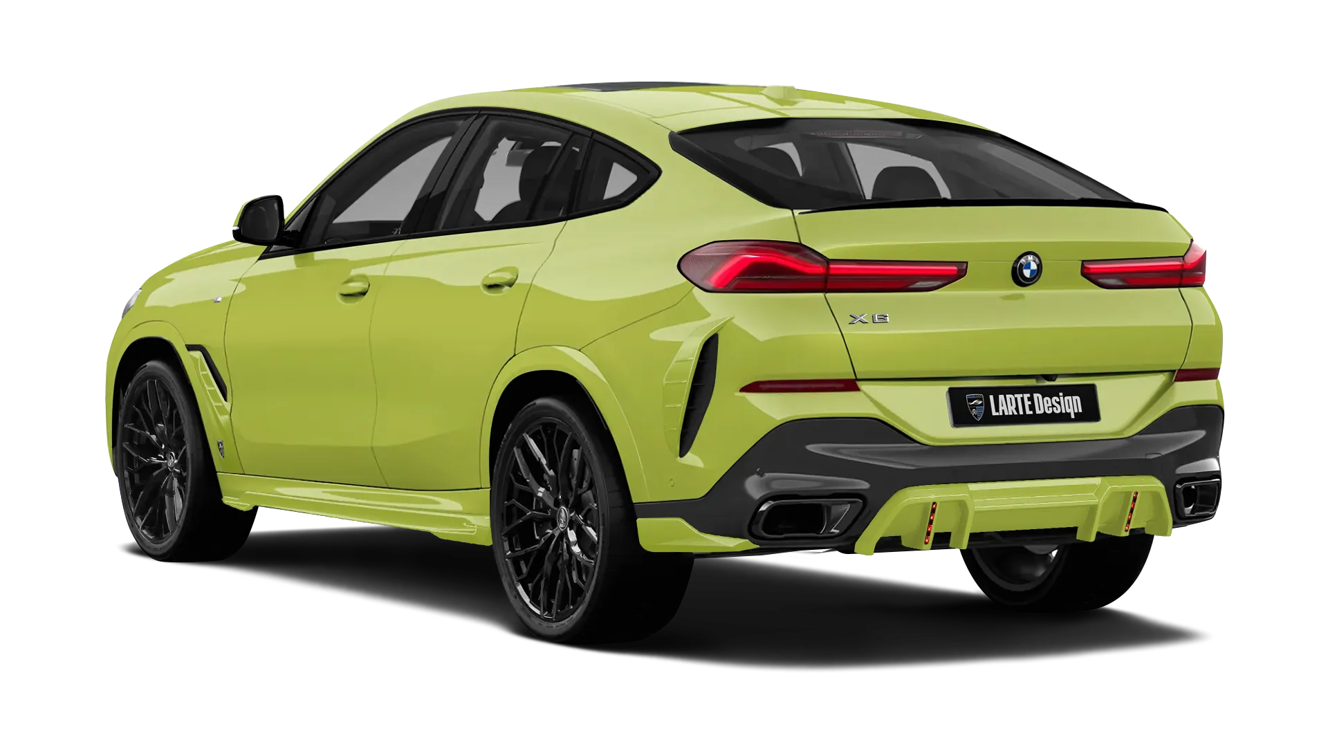 BMW X6 G06 LCI III Facelift в цвете Saõ Paulo Yellow с кастомным тюнингом
