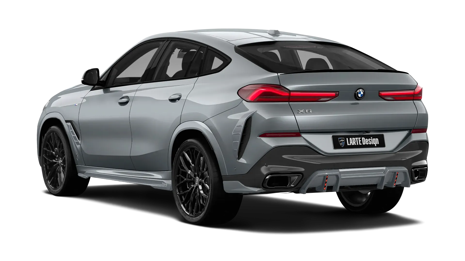 BMW X6 G06 LCI III Facelift в цвете Skyscraper Grey с кастомным тюнингом