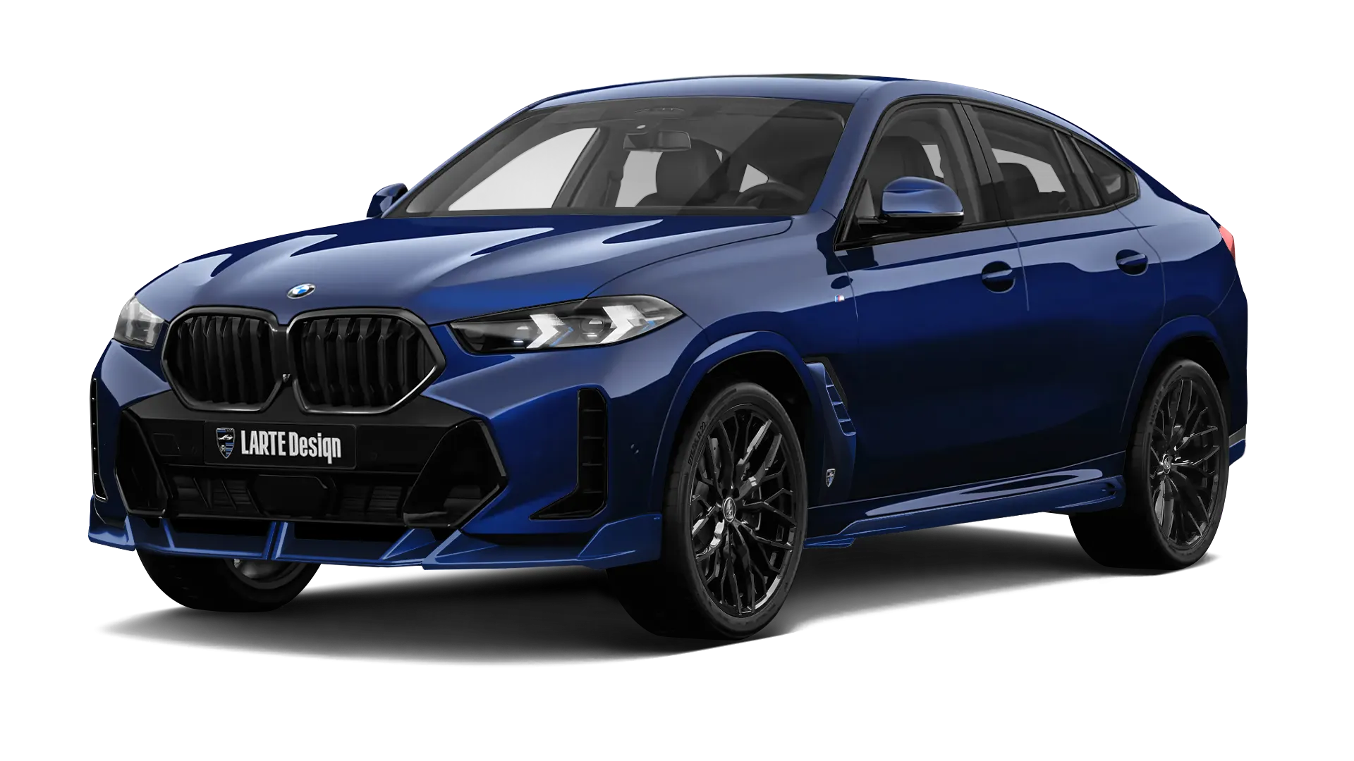 BMW X6 G06 LCI III Facelift в цвете Tanzanite Blue с кастомным обвесом