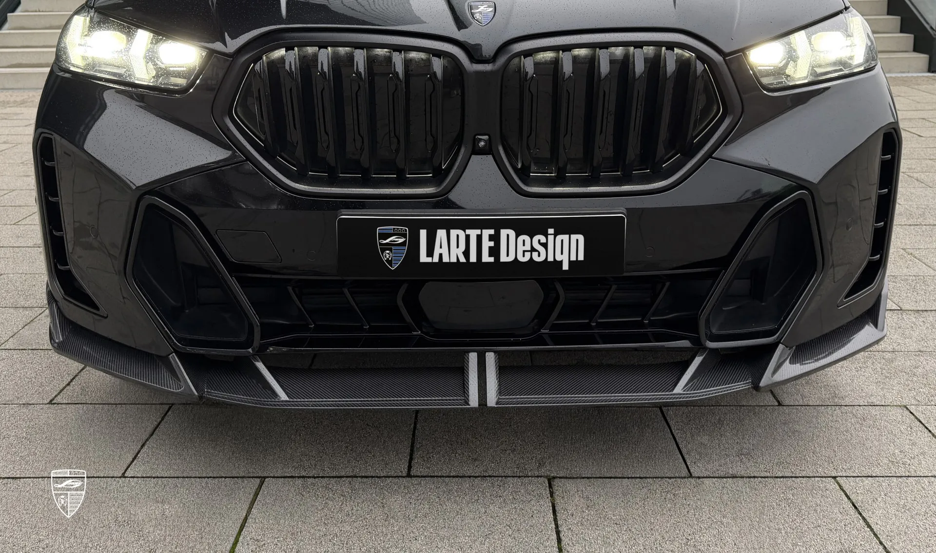 Сплиттер переднего бампера для семейного авто BMW X6 G06 LCI III Facelift от LARTE Design