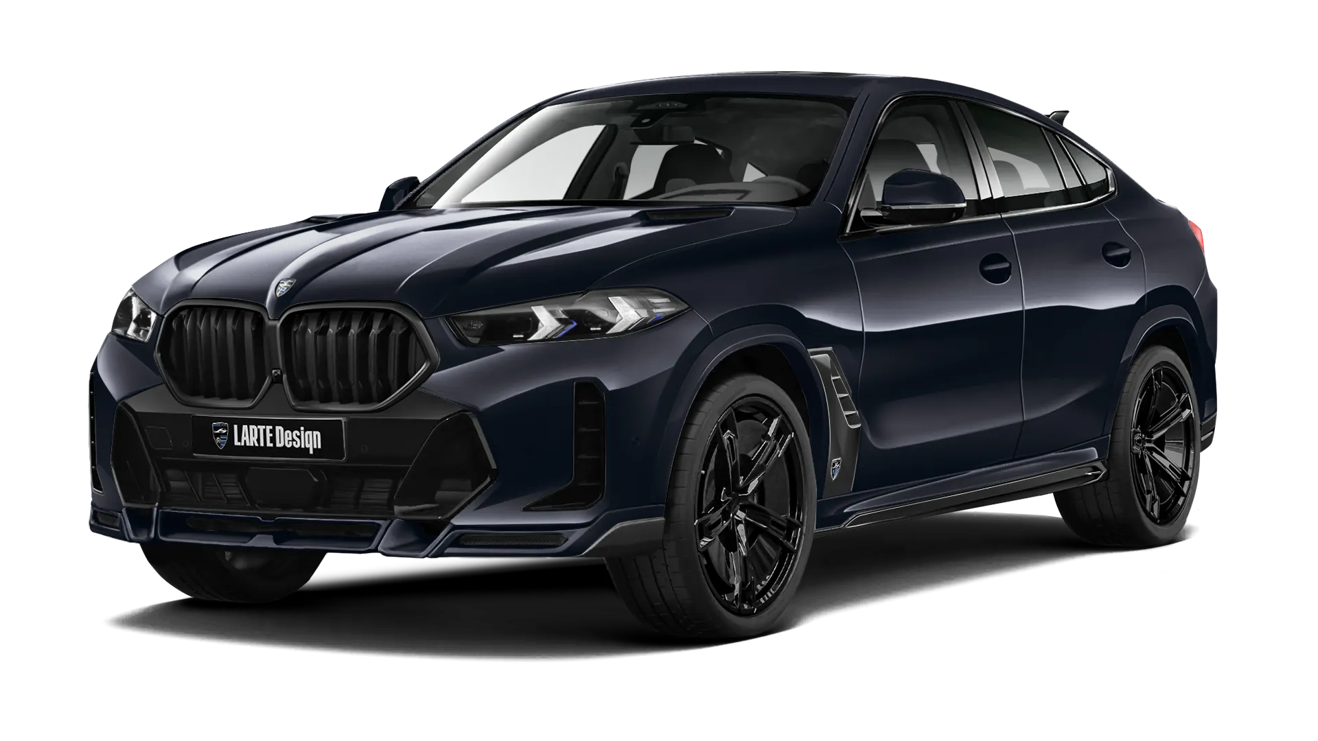 BMW X6 G06 LCI 2023 - 2026 в цвете Carbon Black с кастомным обвесом