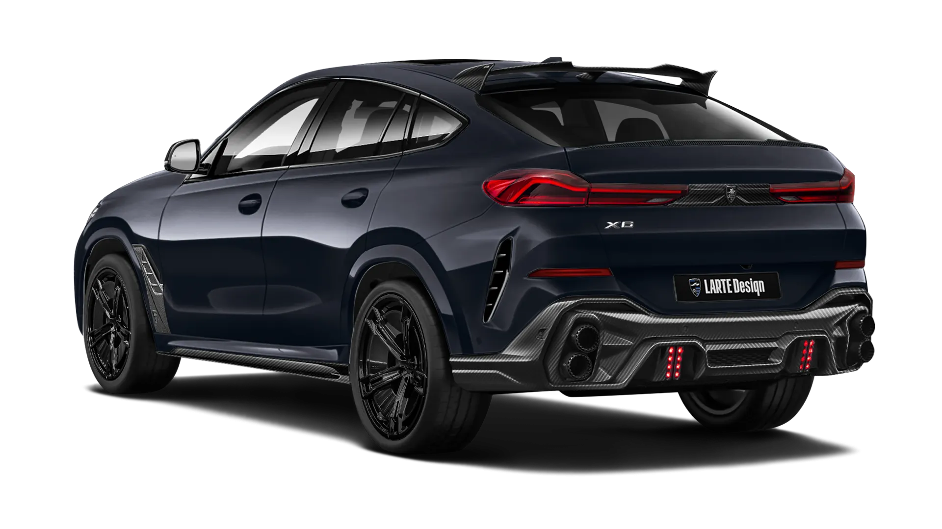 BMW X6 G06 LCI 2023 - 2026 в цвете Carbon Black с карбоновым тюнингом
