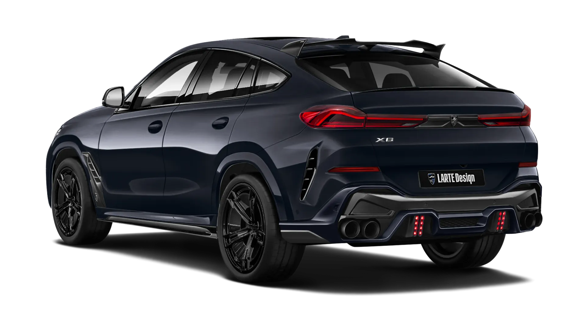 BMW X6 G06 LCI 2023 - 2026 в цвете Carbon Black с кастомным тюнингом