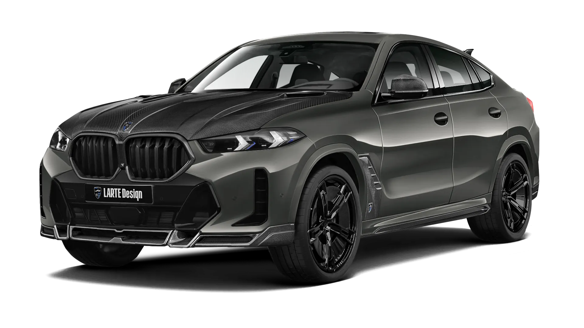 BMW X6 G06 LCI 2023 - 2026 в цвете Dravit Grey с карбоновым обвесом