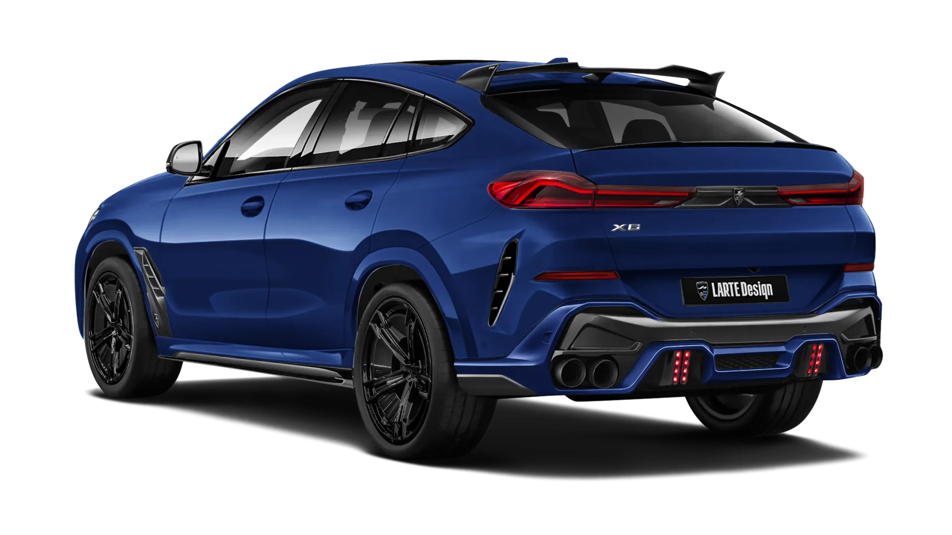 BMW X6 G06 LCI 2023 - 2026 в цвете Tanzanite Blue с кастомным тюнингом