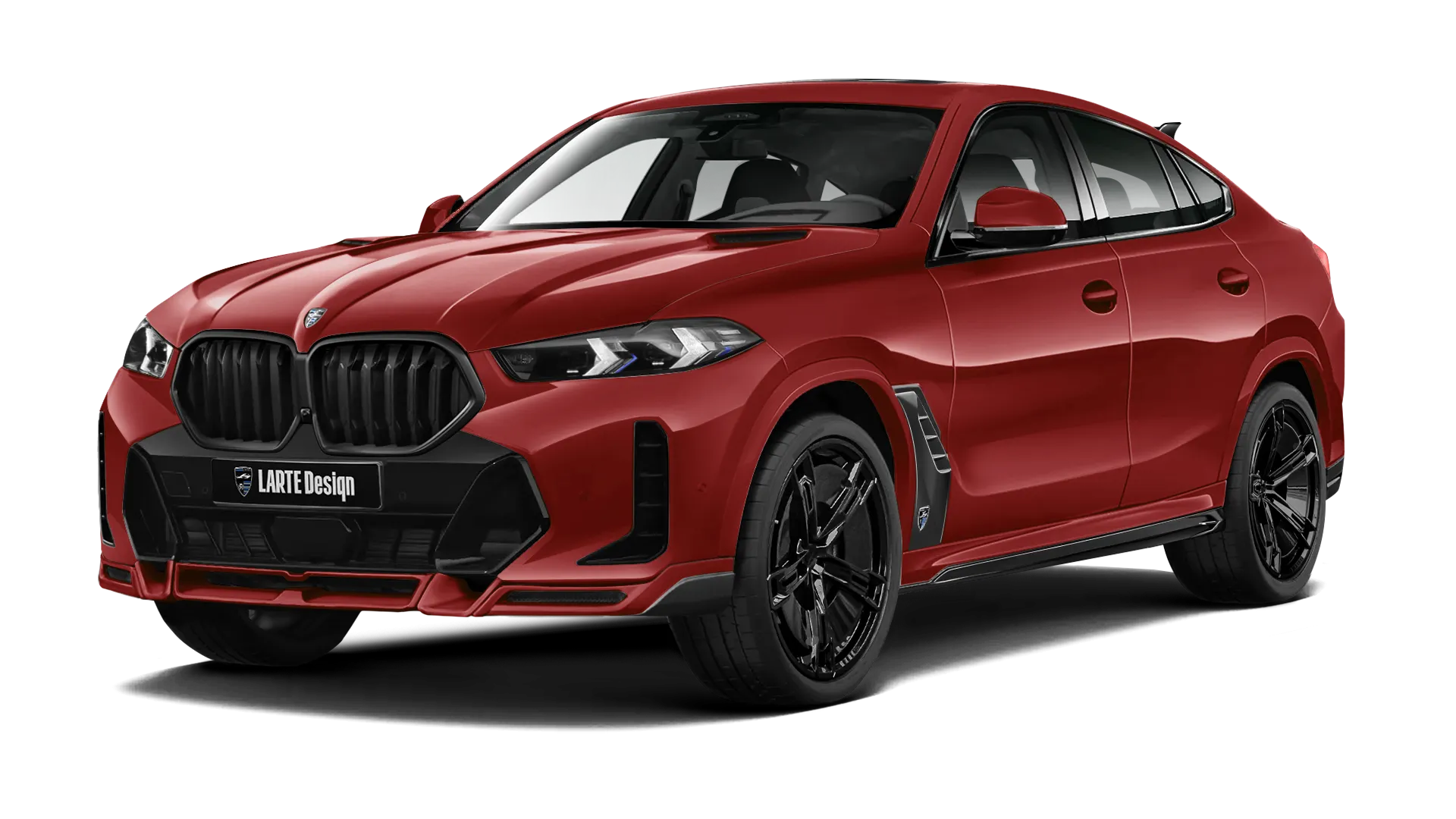 BMW X6 G06 LCI 2023 - 2026 в цвете Toronto Red с кастомным обвесом