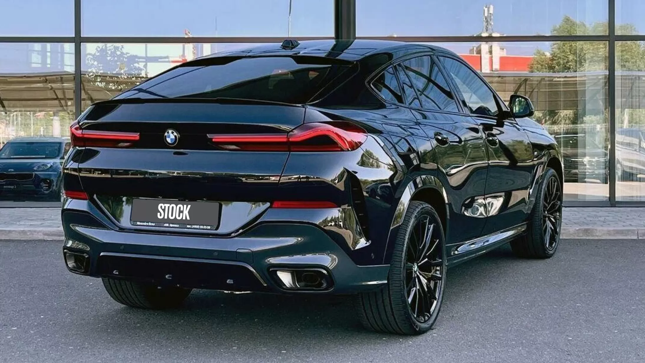 Задний профиль под углом BMW X6 G06 LCI 2023 - 2026 с кастомным тюнингом