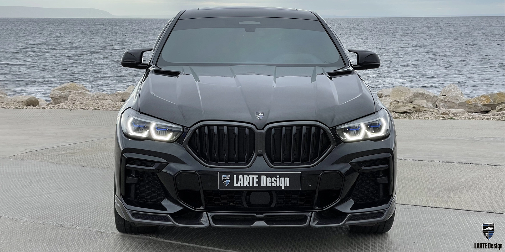 Купить Аэродинамическую переднюю кромку из углеродного волокна для BMW X6 M sport G06 Металлик Черный сапфир