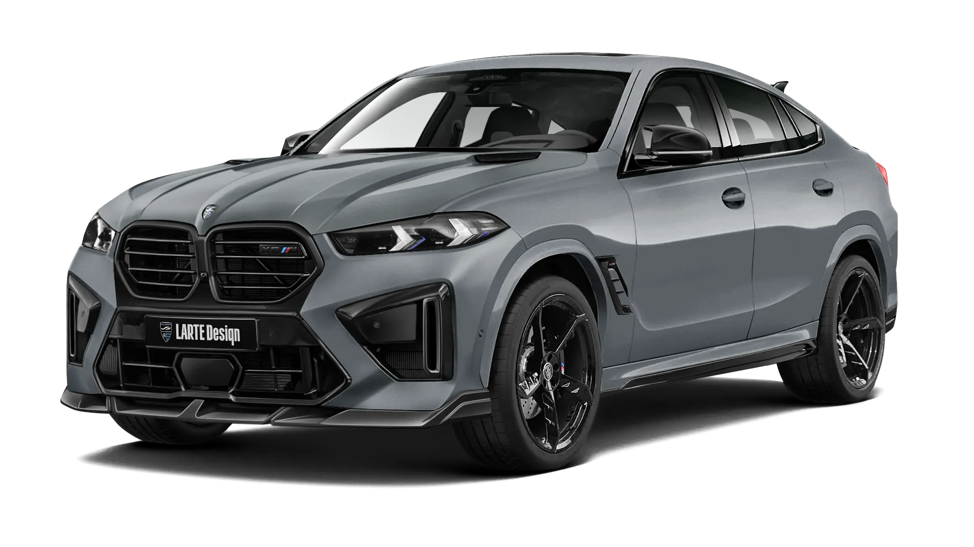 BMW X6M F96 LCI 2023 - 2026 в цвете Brooklyn Grey с кастомным обвесом