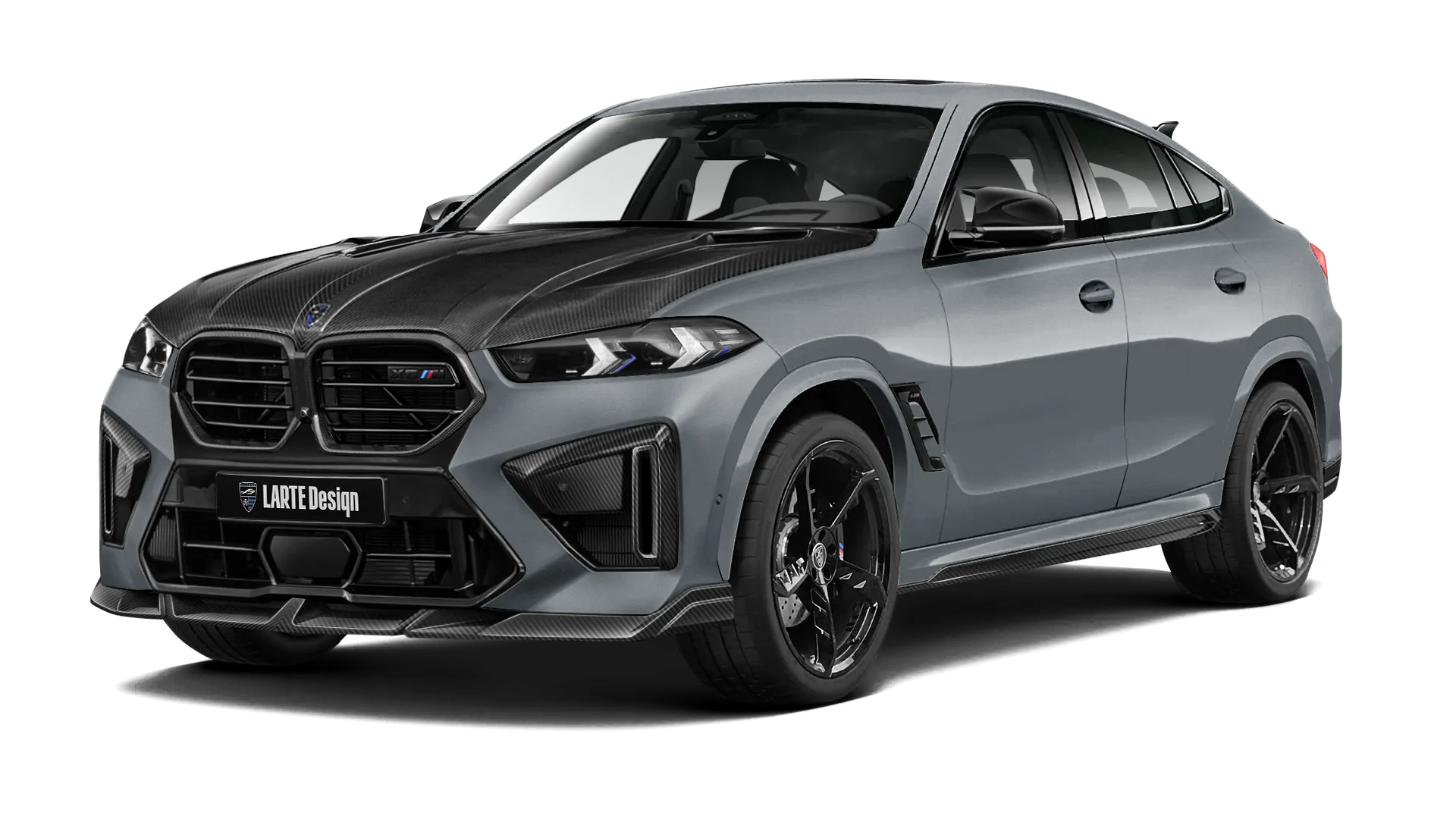 BMW X6M F96 LCI 2023 - 2026 в цвете Brooklyn Grey с карбоновым обвесом
