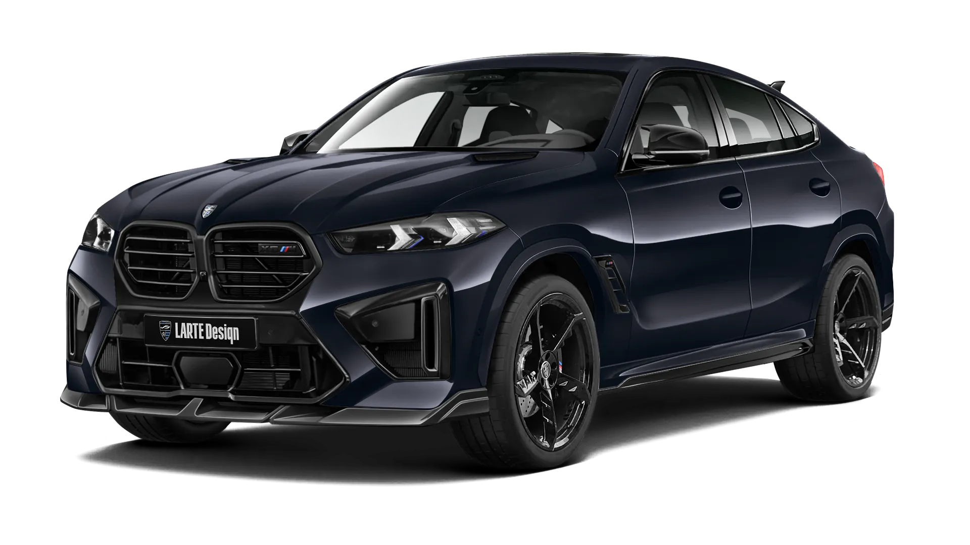BMW X6M F96 LCI 2023 - 2026 в цвете Carbon Black с кастомным обвесом