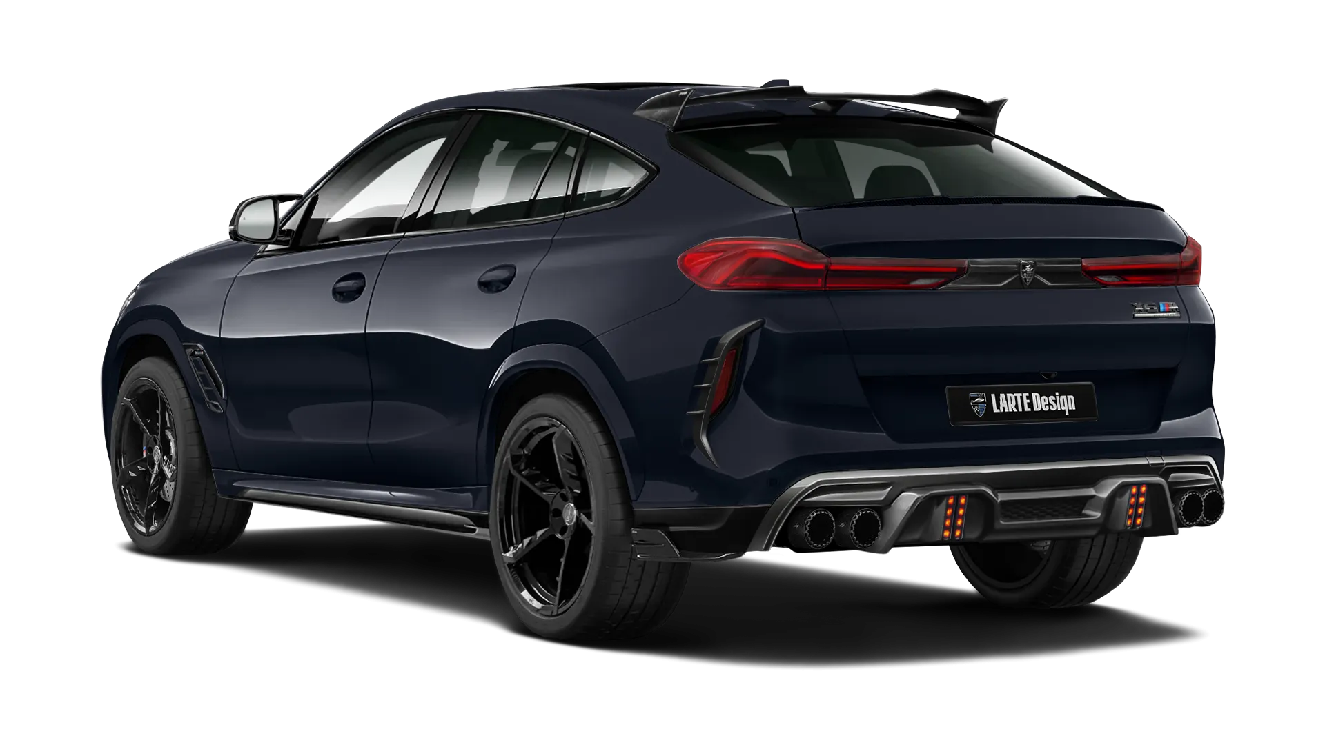 BMW X6M F96 LCI 2023 - 2026 в цвете Carbon Black с кастомным тюнингом
