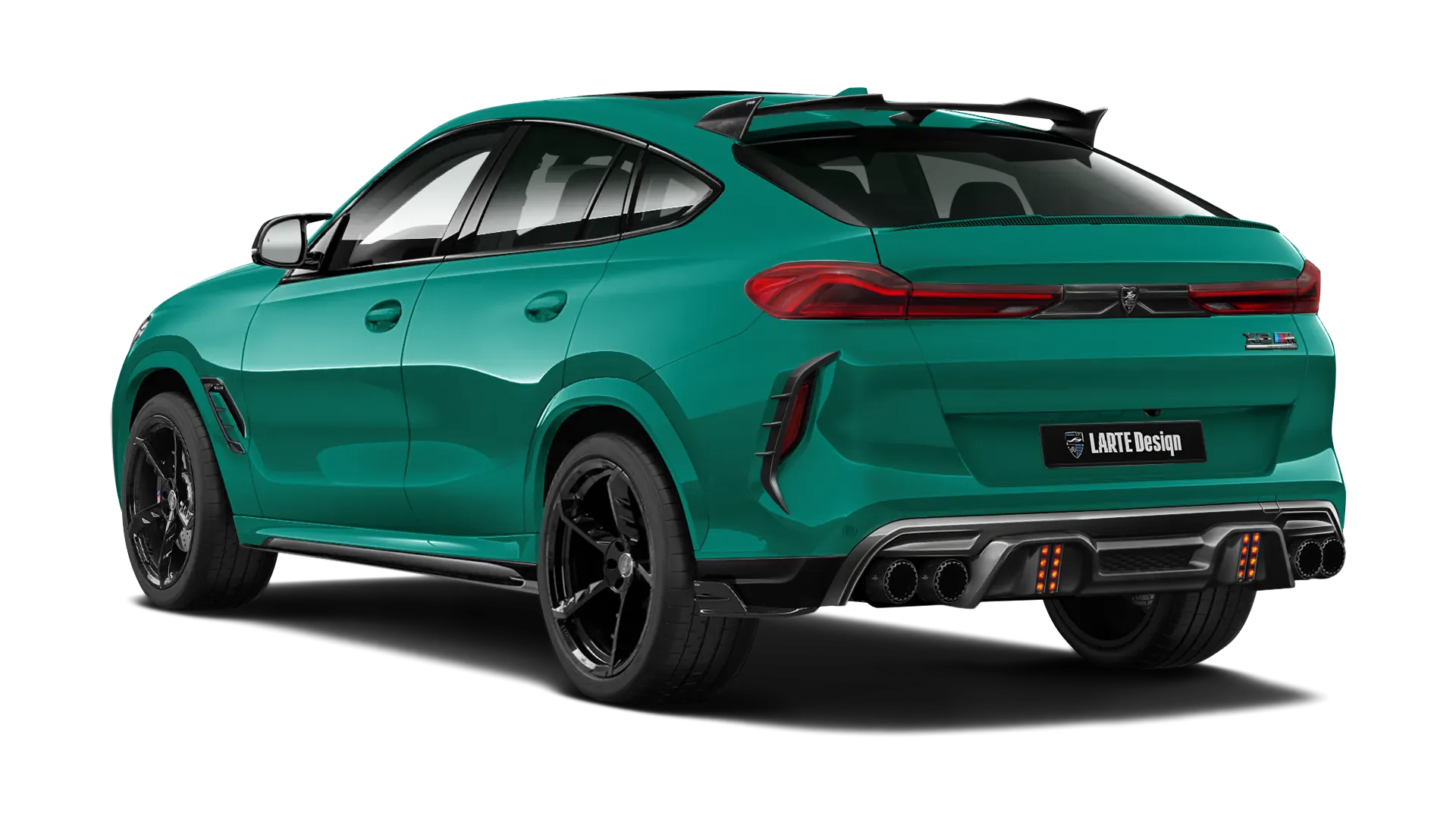 BMW X6M F96 LCI 2023 - 2026 в цвете Isle Of Man с кастомным тюнингом