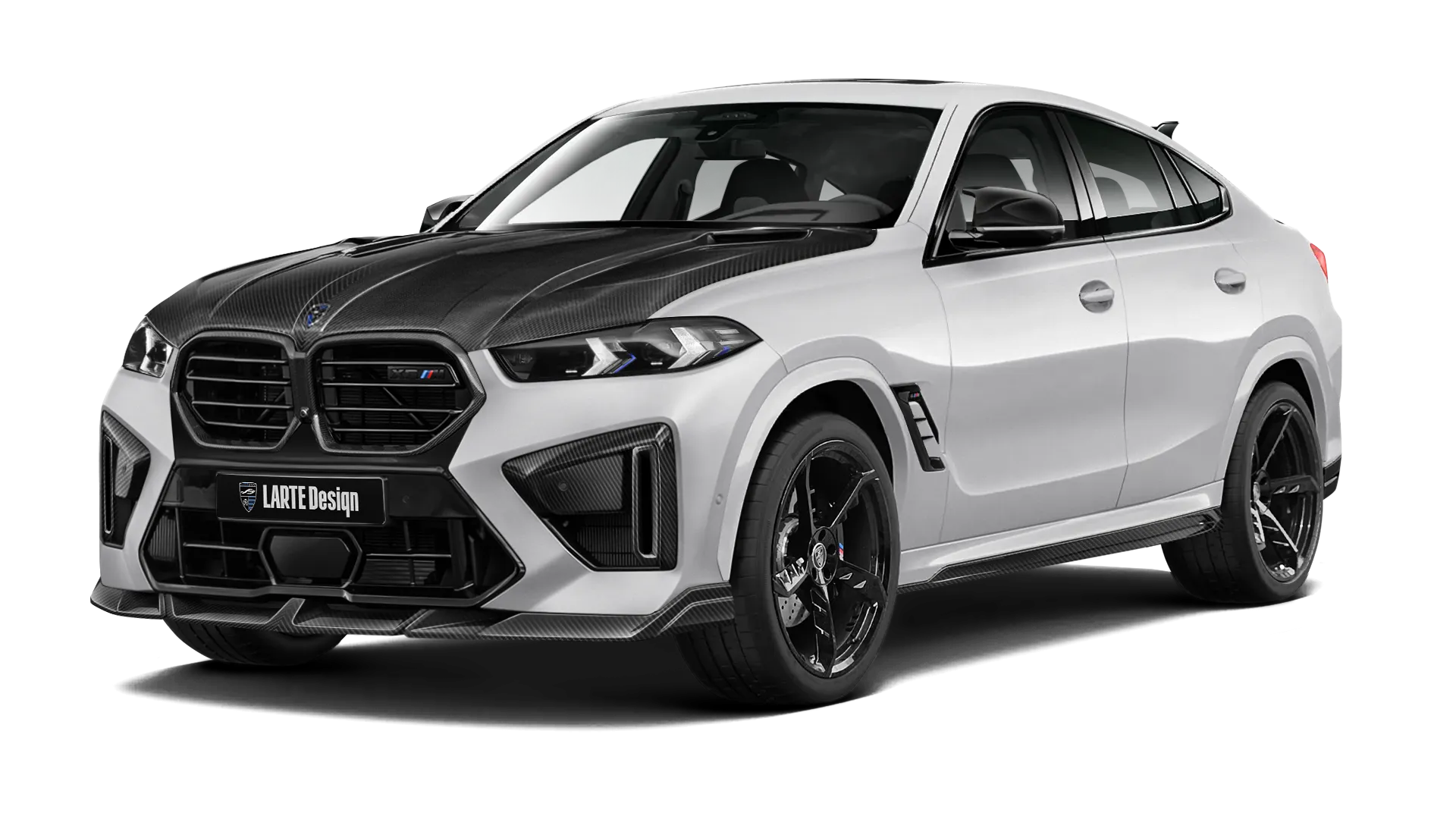 BMW X6M F96 LCI 2023 - 2026 в цвете Mineral White с карбоновым обвесом