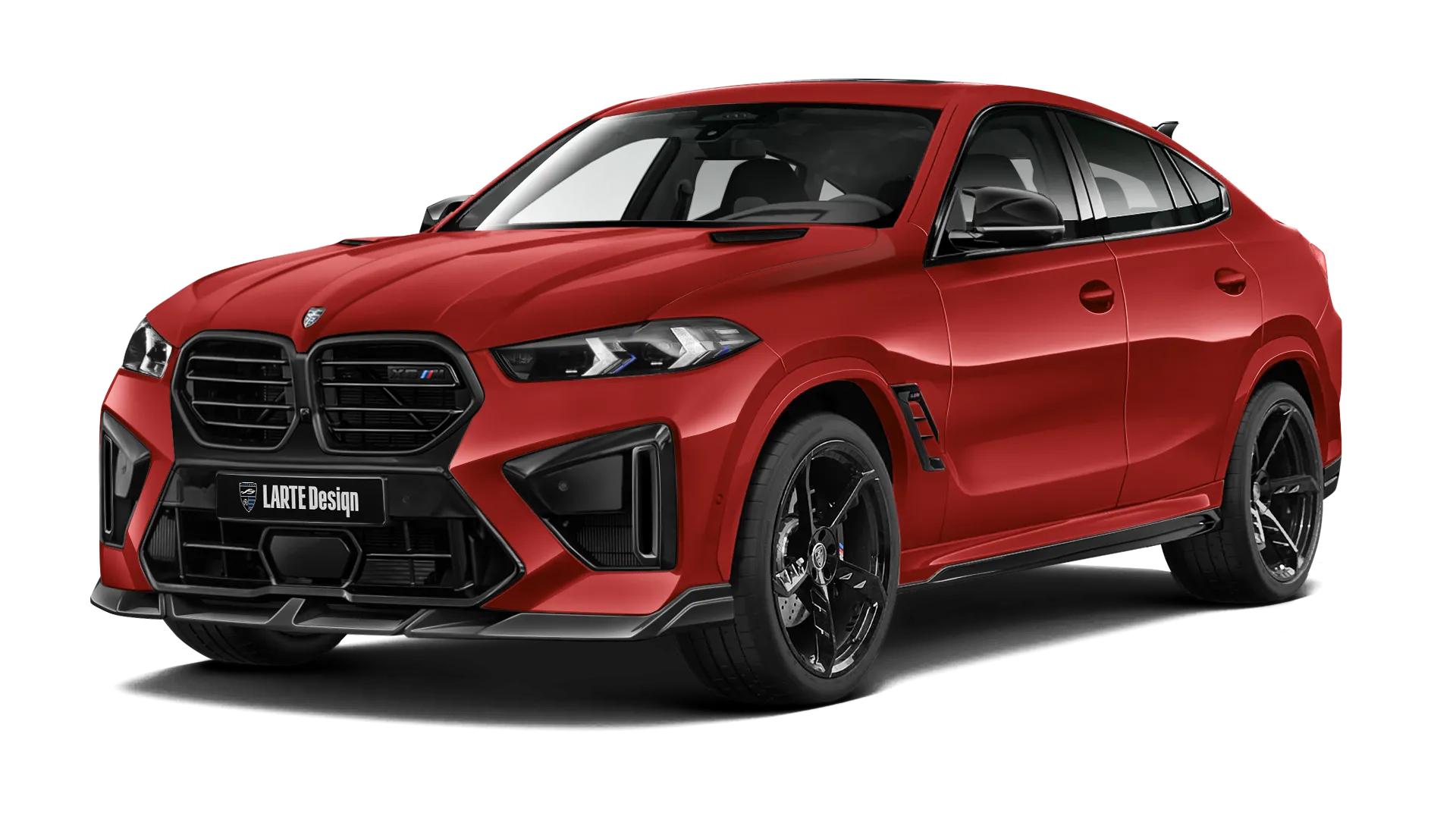 BMW X6M F96 LCI 2023 - 2026 в цвете Toronto Red с кастомным обвесом