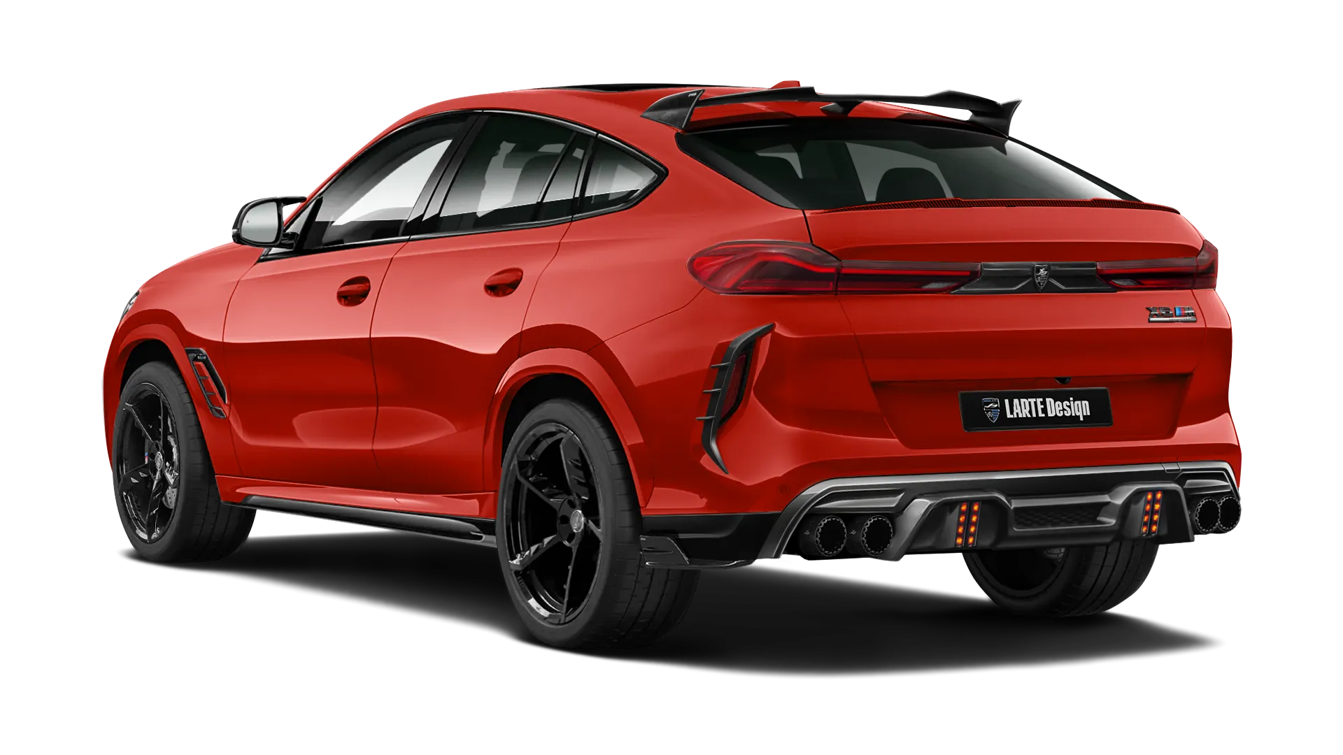 BMW X6M F96 LCI 2023 - 2026 в цвете Toronto Red с кастомным тюнингом