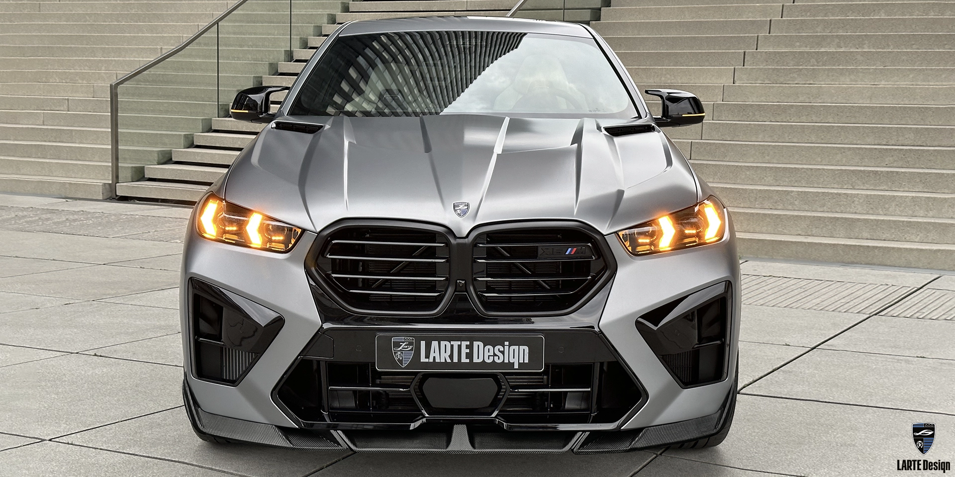 Купить Сплиттер переднего бампера из карбона для BMW X6 M Competition F96 LCI 2024 Dravit Grey Metallic