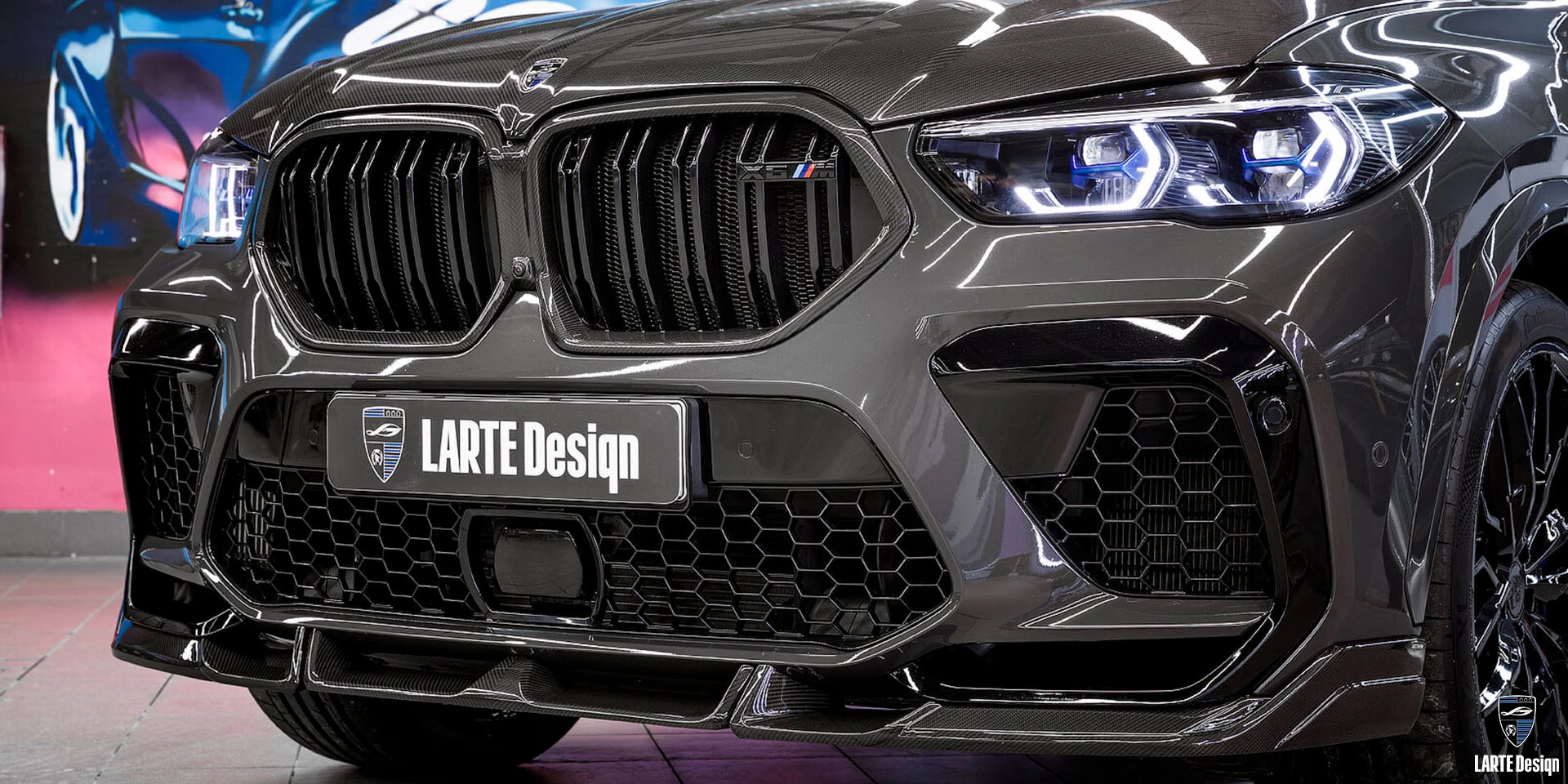 Аэродинамические детали из углеродного волокна для LARTE Performance BMW X6 M Competition F96 Dravit Grey Metallic