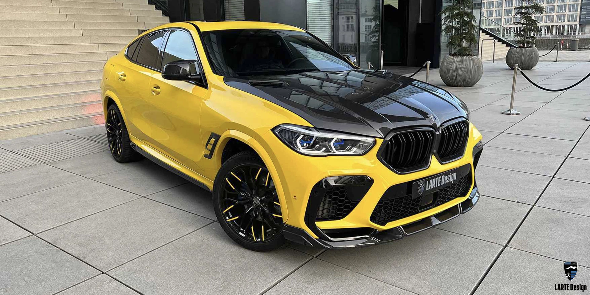 Приобретите серию aerodynamic FORGED для BMW X6 M Competition F96 LARTE Performance в желтом цвете с оберткой