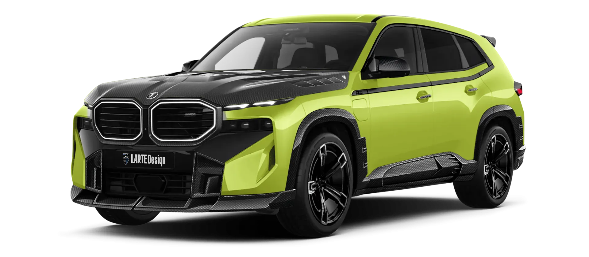 BMW XM G09 в цвете Sao Paolo Yellow с обвесом BMW XM G09 в цвете Sao Paolo Yellow с карбоновым обвесом