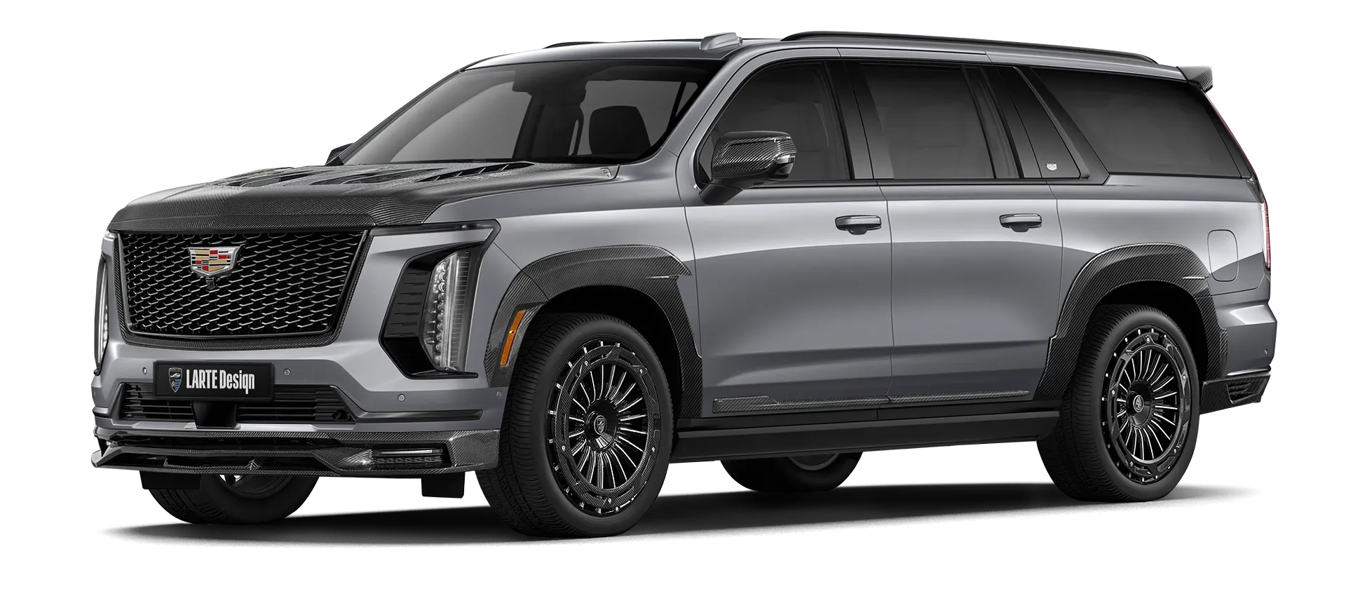 Cadillac Escalade 600 в цвете Argent Silver Metallic с карбоновым обвесом
