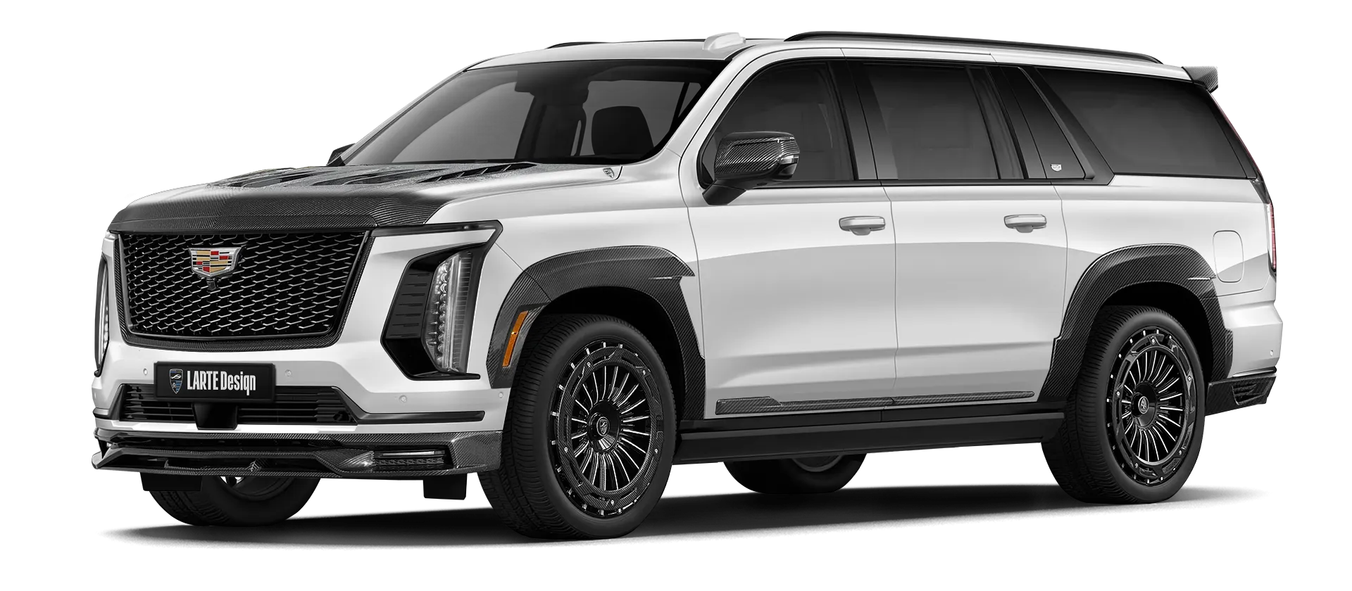 Cadillac Escalade 600 в цвете Crystal White Tricoat с карбоновым обвесом